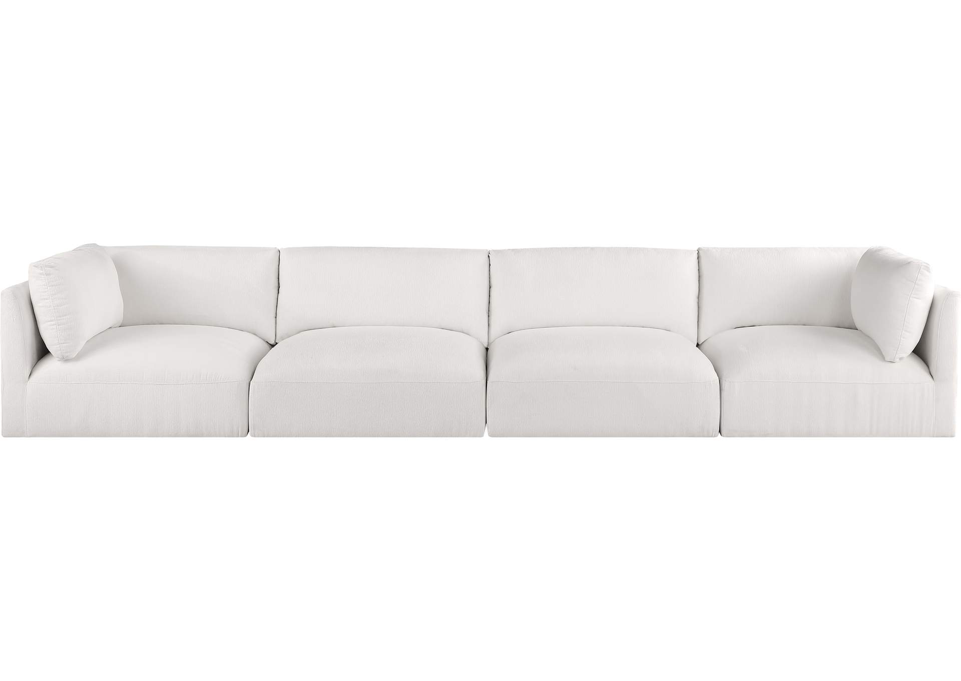 Ease Cream Polyester Fabric Modular Sofa,Meridian Furniture