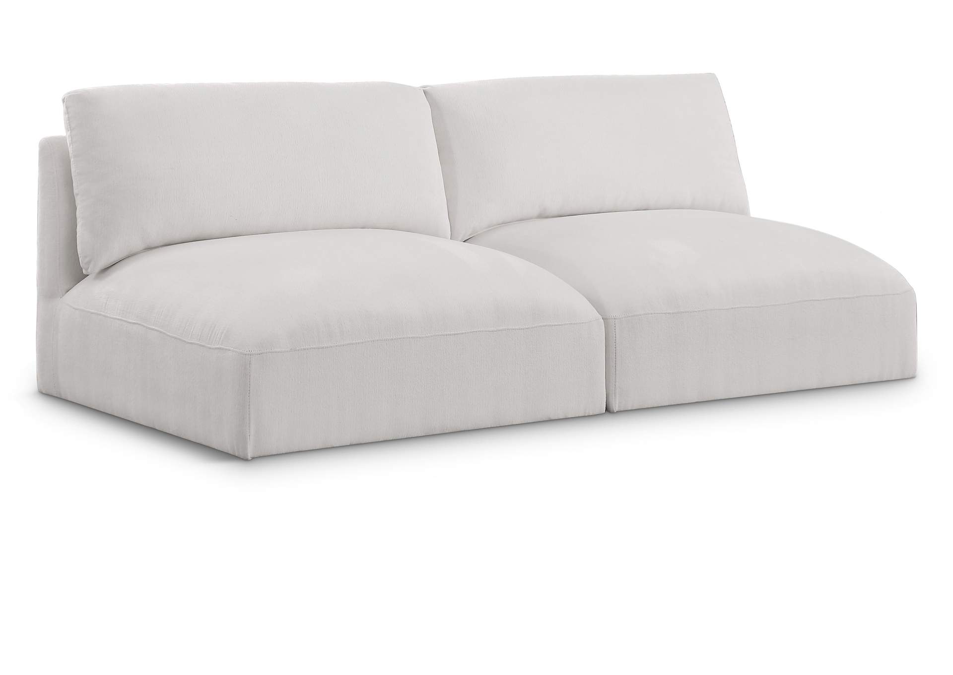 Ease Cream Polyester Fabric Modular Sofa,Meridian Furniture