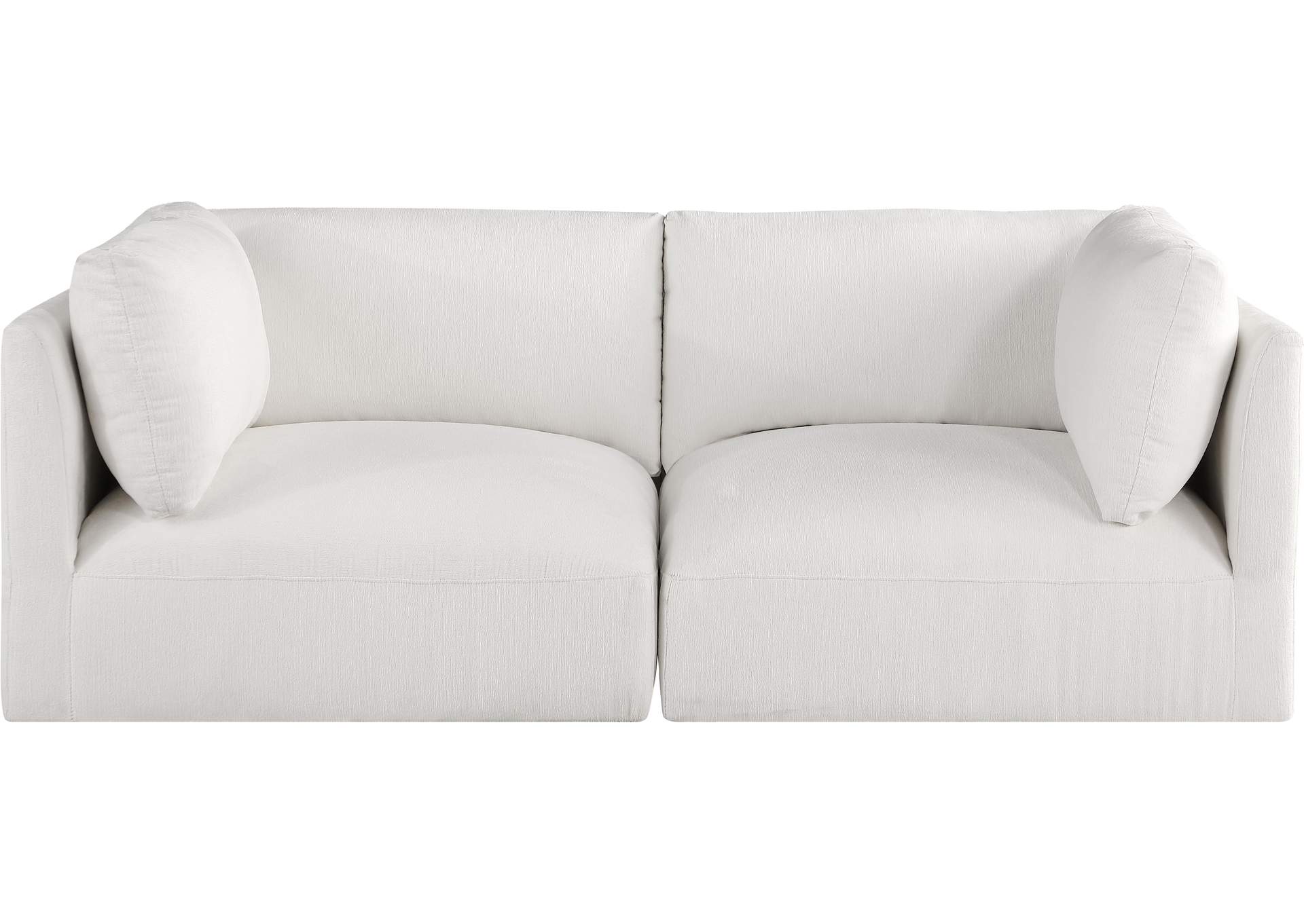 Ease Cream Polyester Fabric Modular Sofa,Meridian Furniture