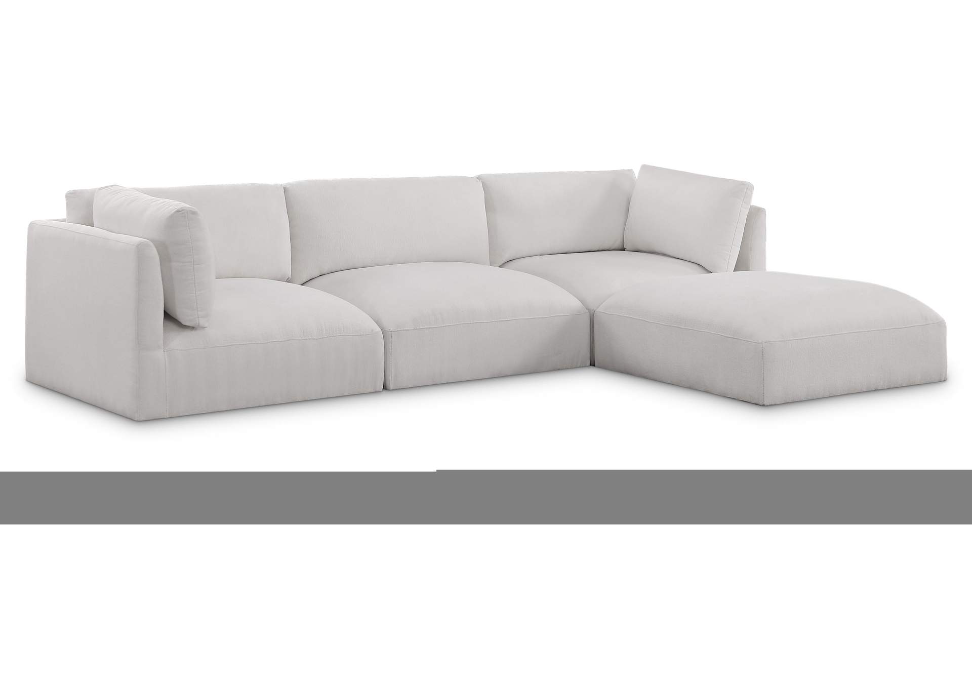 Ease Cream Polyester Fabric Modular Sectional,Meridian Furniture