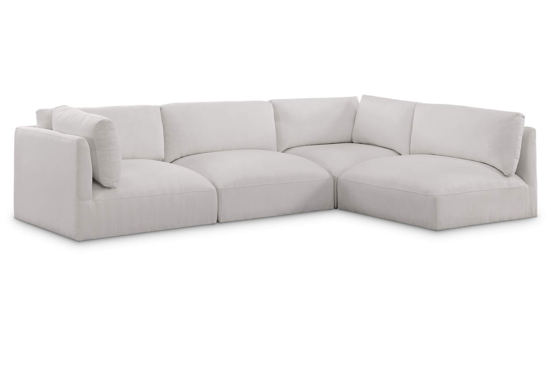 Ease Cream Polyester Fabric Modular Sectional,Meridian Furniture