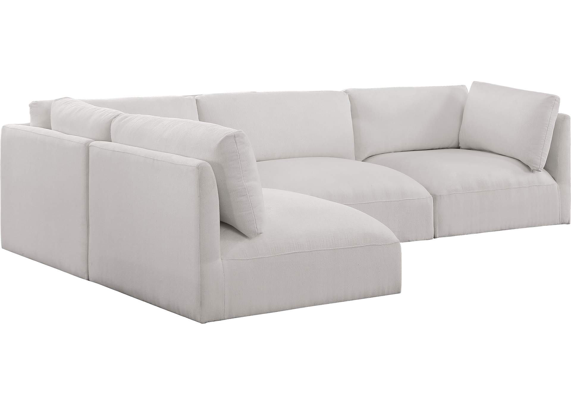 Ease Cream Polyester Fabric Modular Sectional,Meridian Furniture