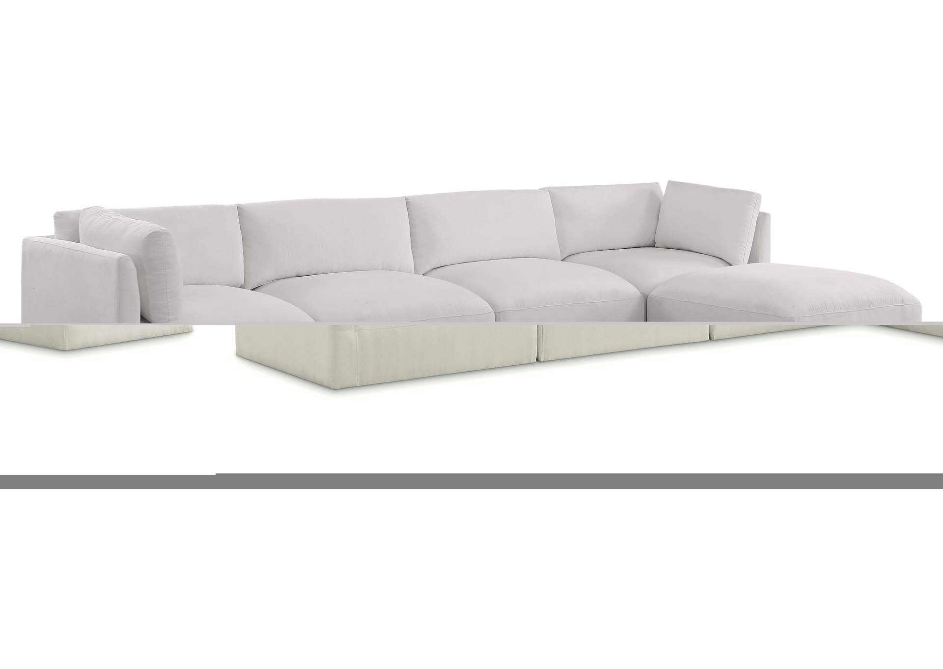 Ease Cream Polyester Fabric Modular Sectional,Meridian Furniture