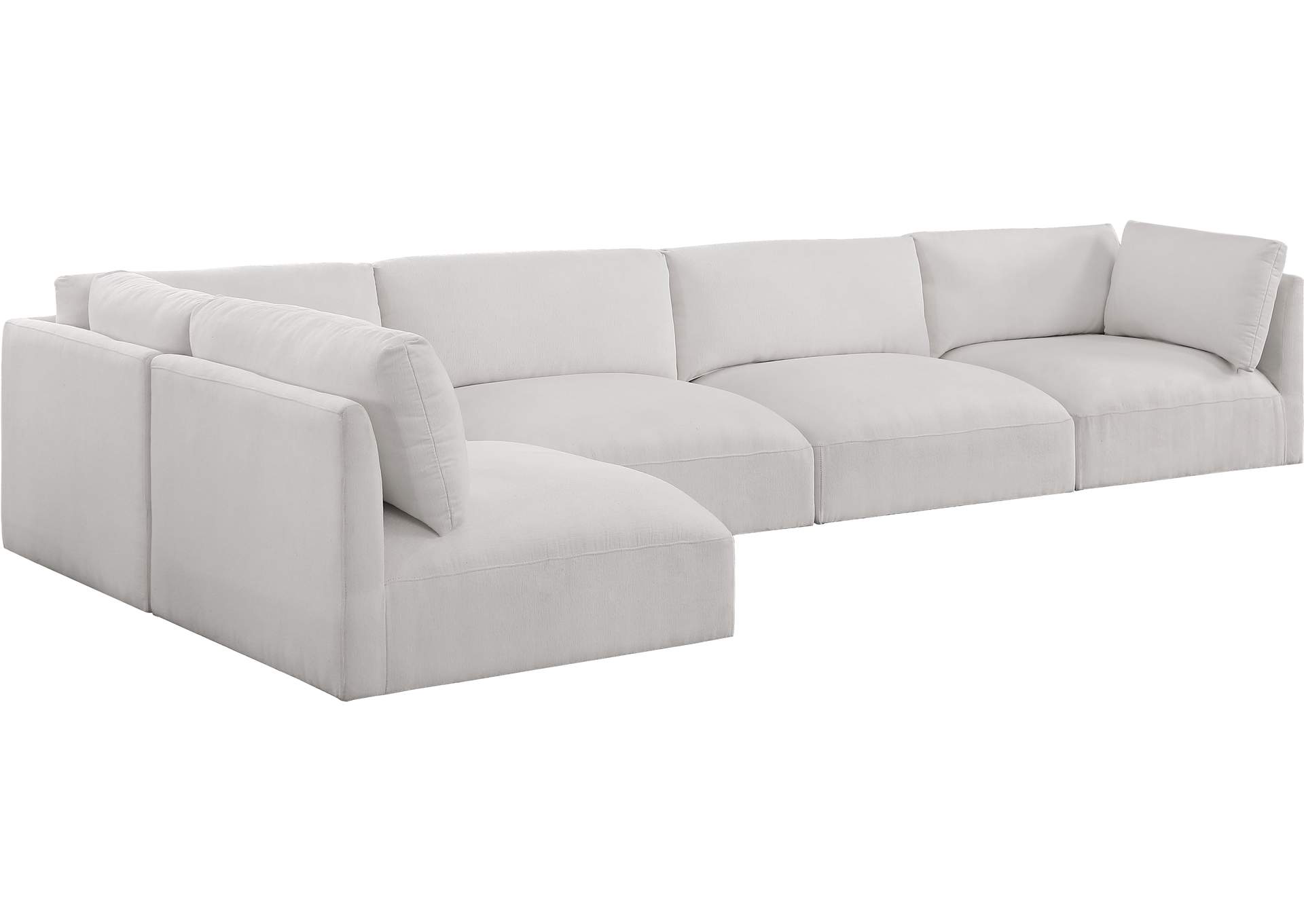 Ease Cream Polyester Fabric Modular Sectional,Meridian Furniture
