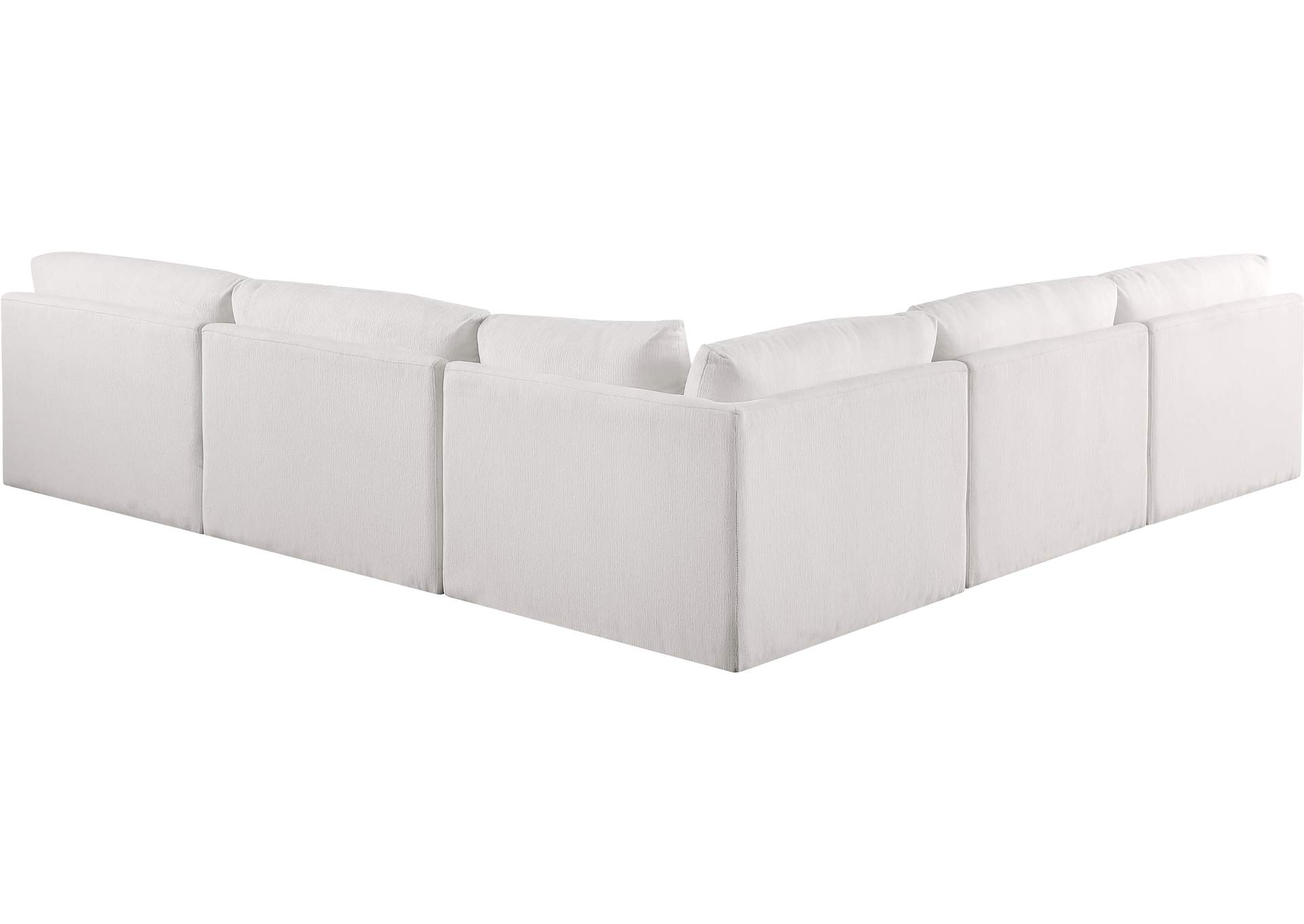 Ease Cream Polyester Fabric Modular Sectional,Meridian Furniture