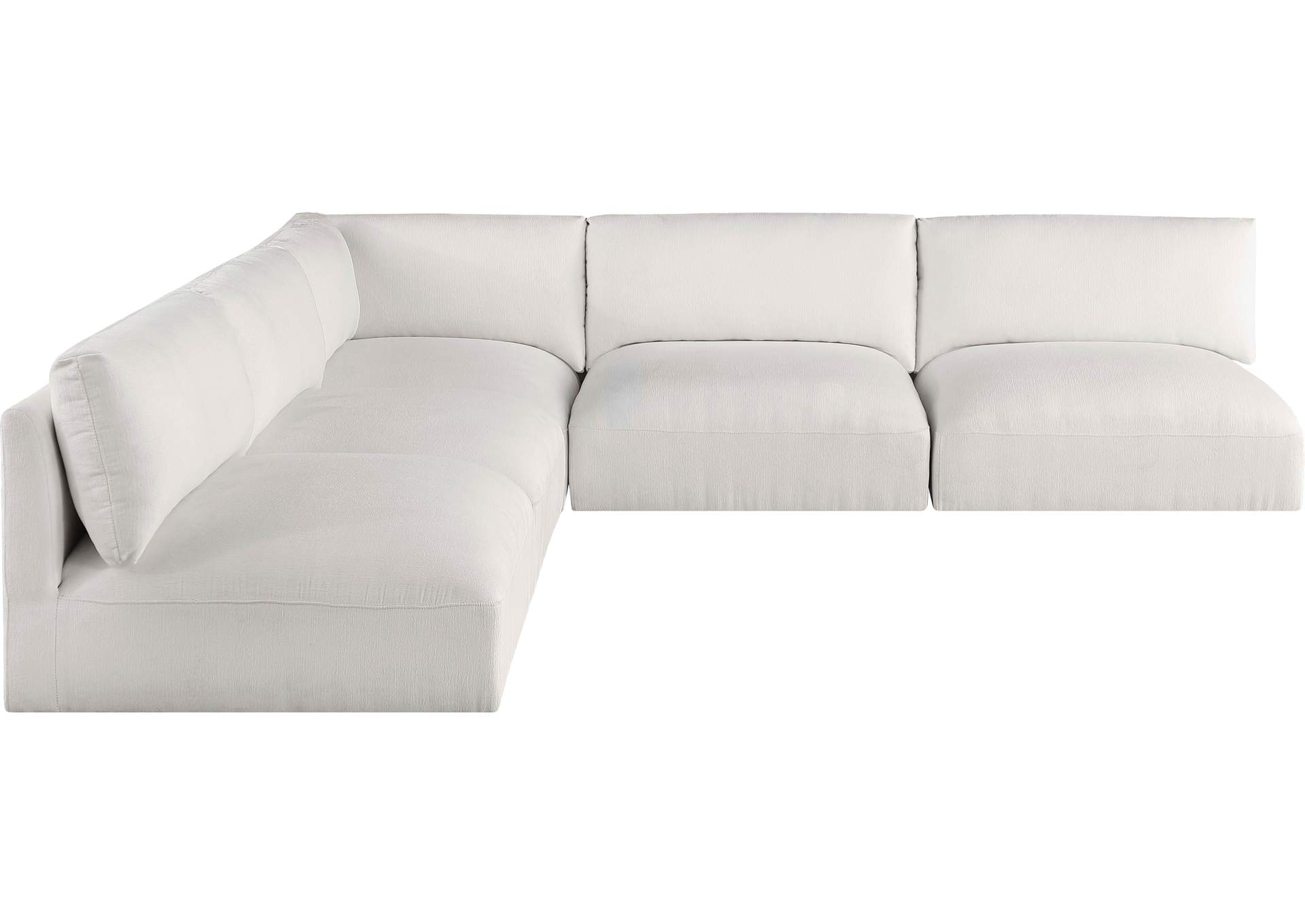 Ease Cream Polyester Fabric Modular Sectional,Meridian Furniture