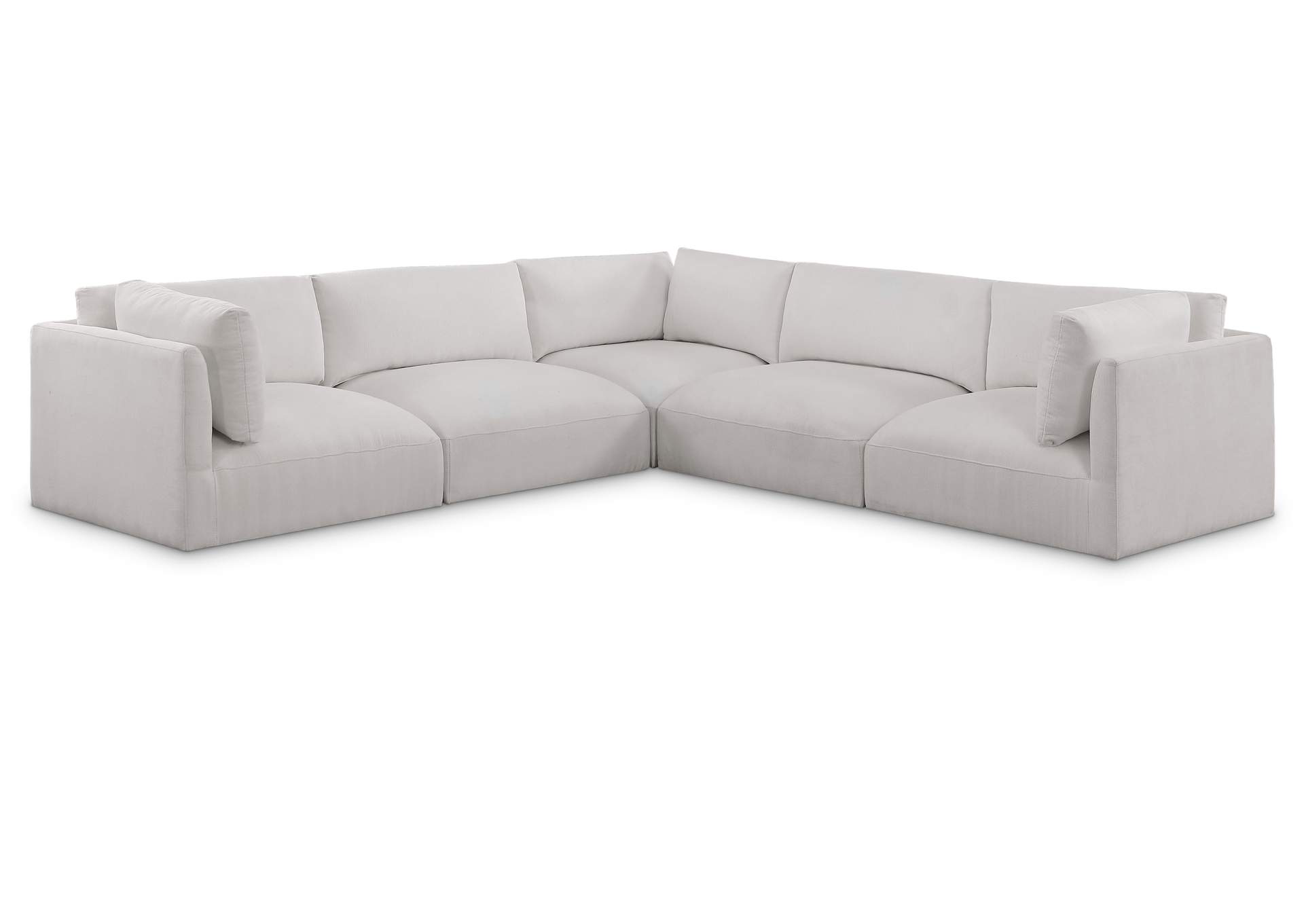 Ease Cream Polyester Fabric Modular Sectional,Meridian Furniture