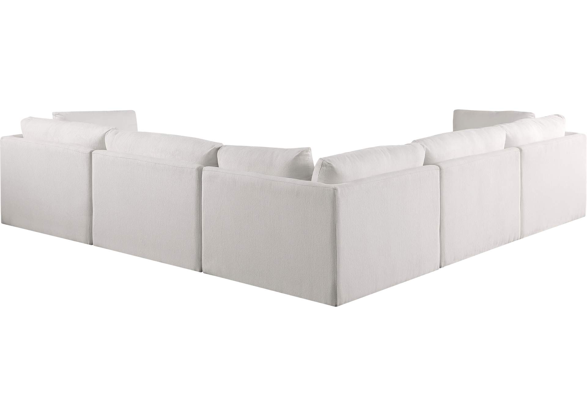 Ease Cream Polyester Fabric Modular Sectional,Meridian Furniture