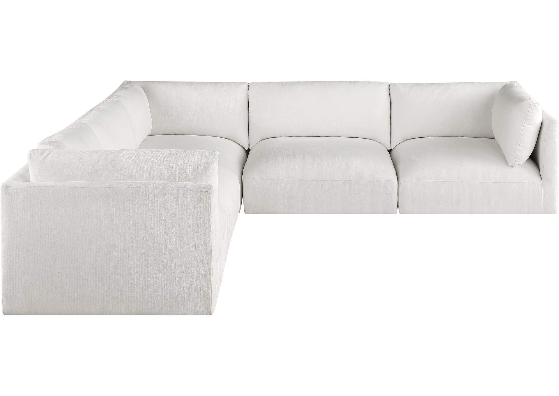 Ease Cream Polyester Fabric Modular Sectional,Meridian Furniture