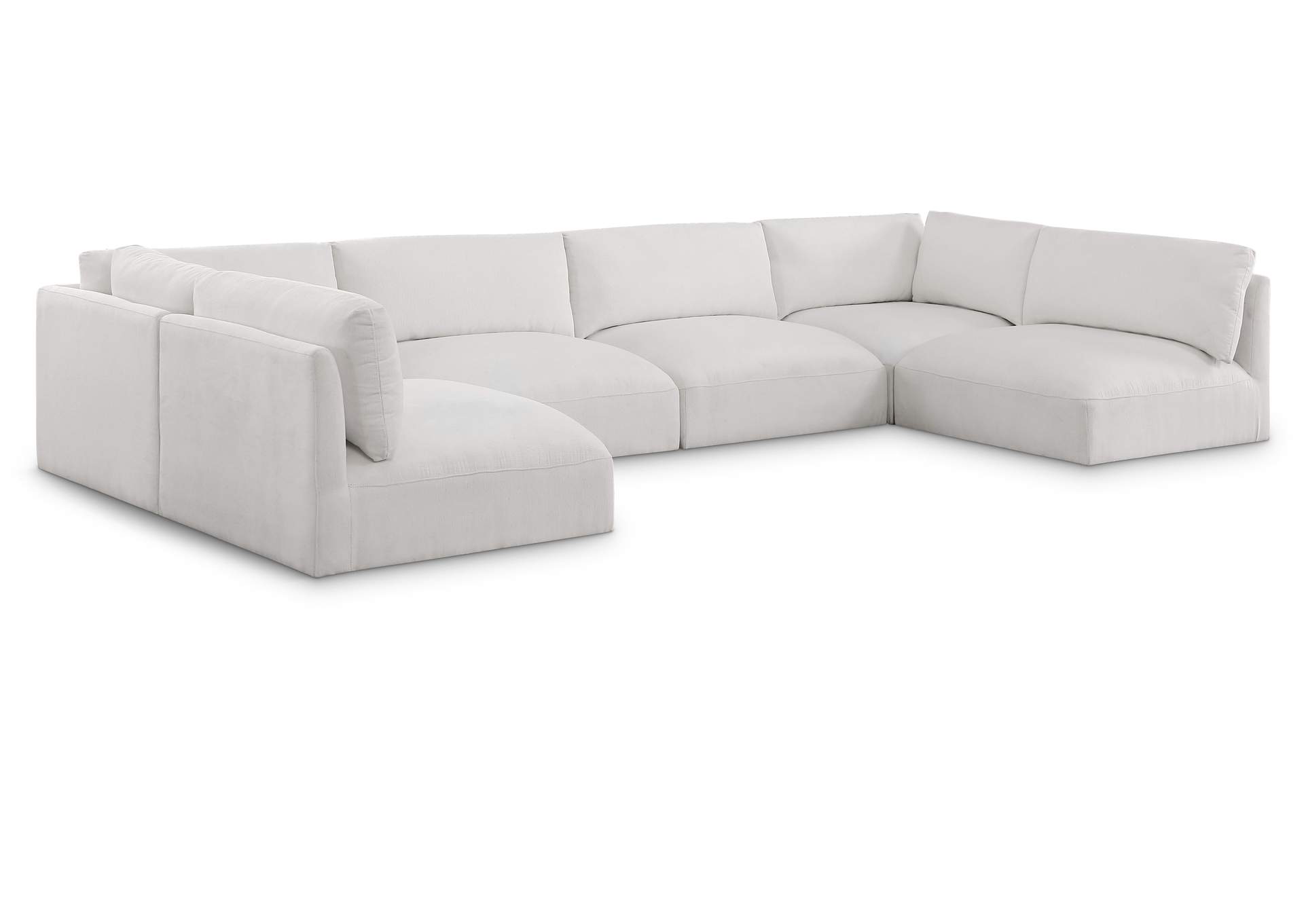 Ease Cream Polyester Fabric Modular Sectional,Meridian Furniture