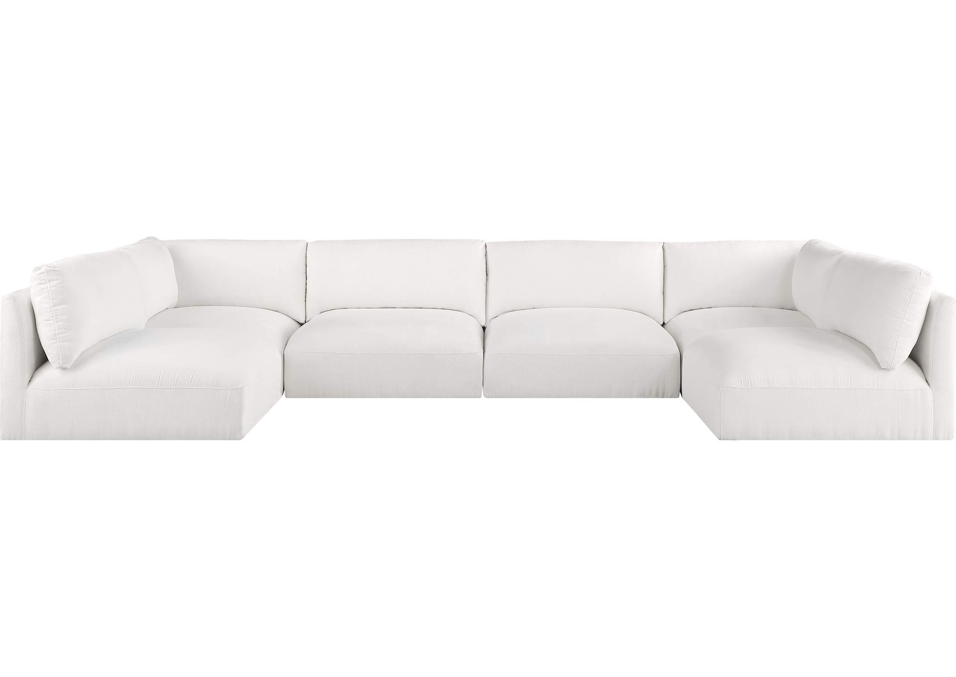 Ease Cream Polyester Fabric Modular Sectional,Meridian Furniture