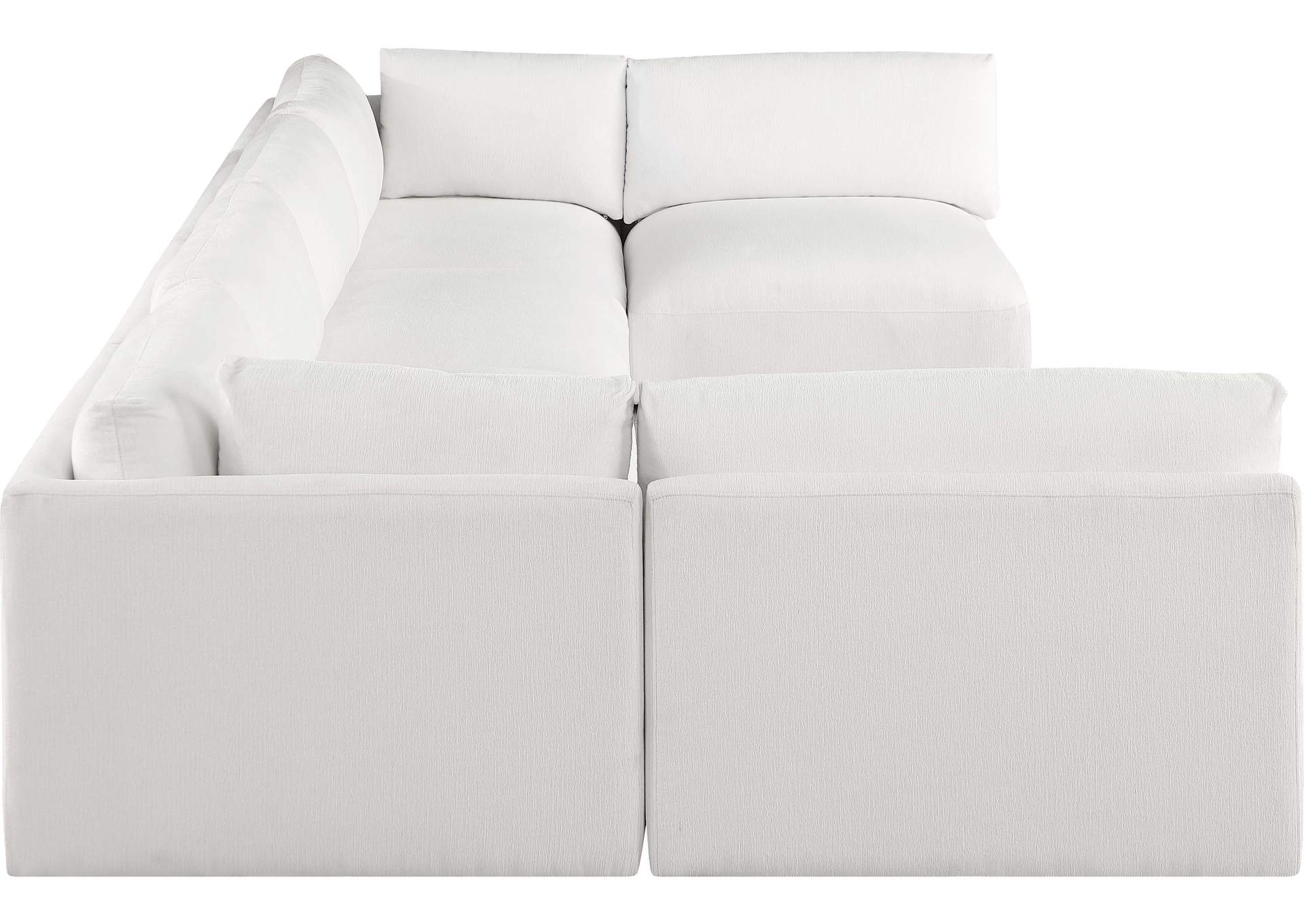 Ease Cream Polyester Fabric Modular Sectional,Meridian Furniture
