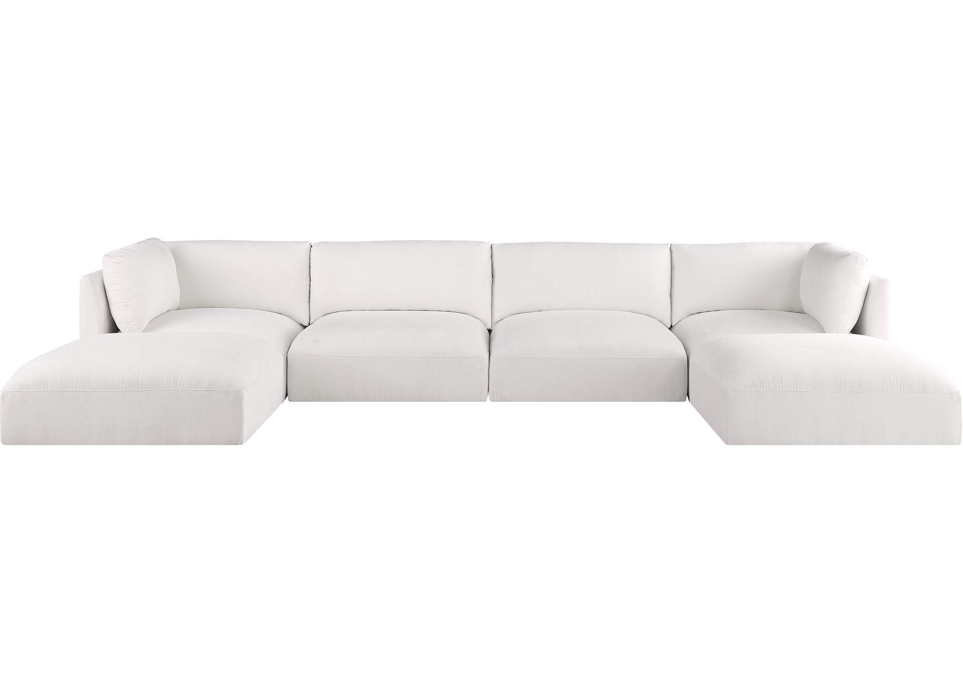Ease Cream Polyester Fabric Modular Sectional,Meridian Furniture