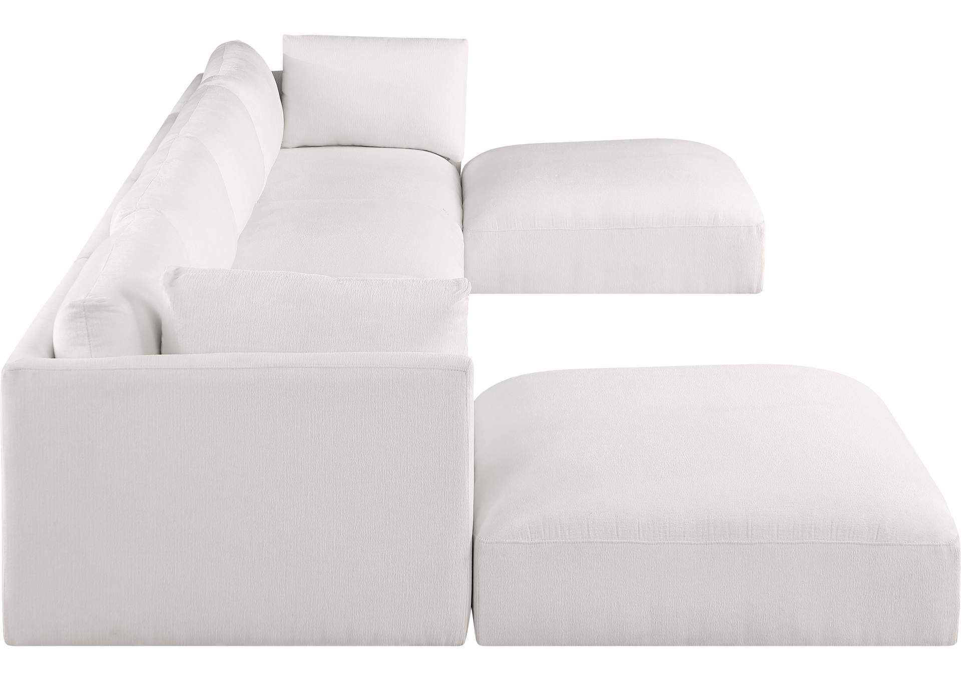 Ease Cream Polyester Fabric Modular Sectional,Meridian Furniture