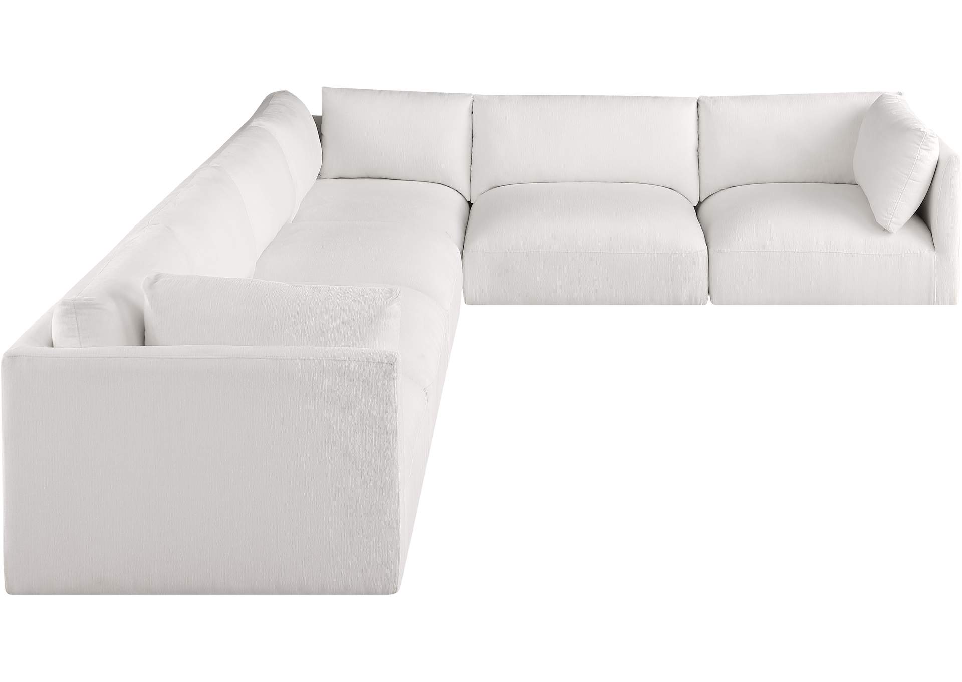 Ease Cream Polyester Fabric Modular Sectional,Meridian Furniture