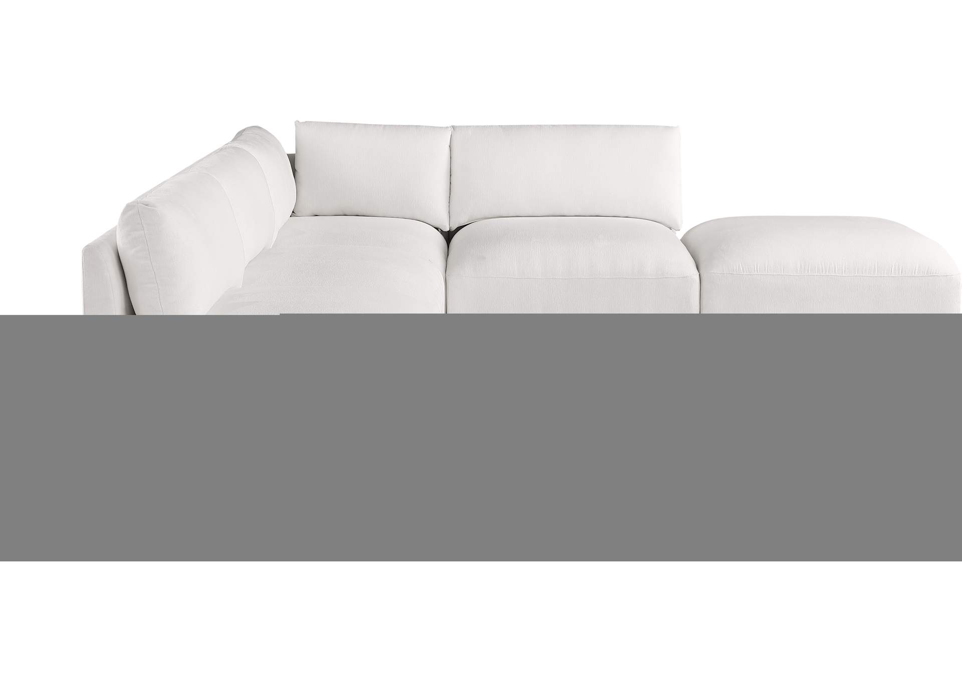 Ease Cream Polyester Fabric Modular Sectional,Meridian Furniture