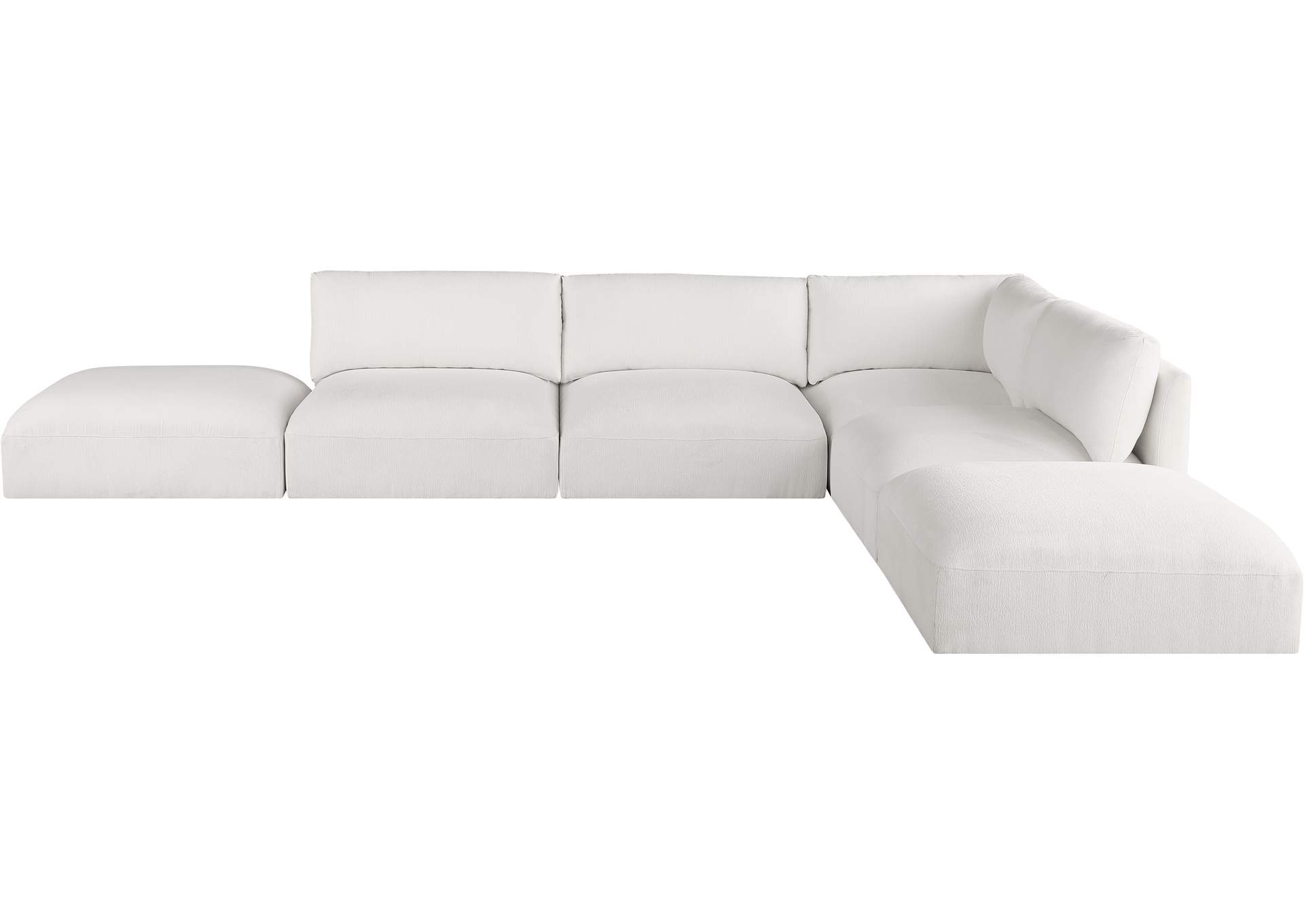 Ease Cream Polyester Fabric Modular Sectional,Meridian Furniture