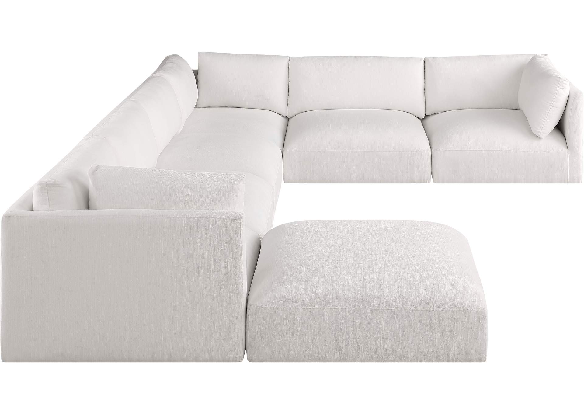 Ease Cream Polyester Fabric Modular Sectional,Meridian Furniture