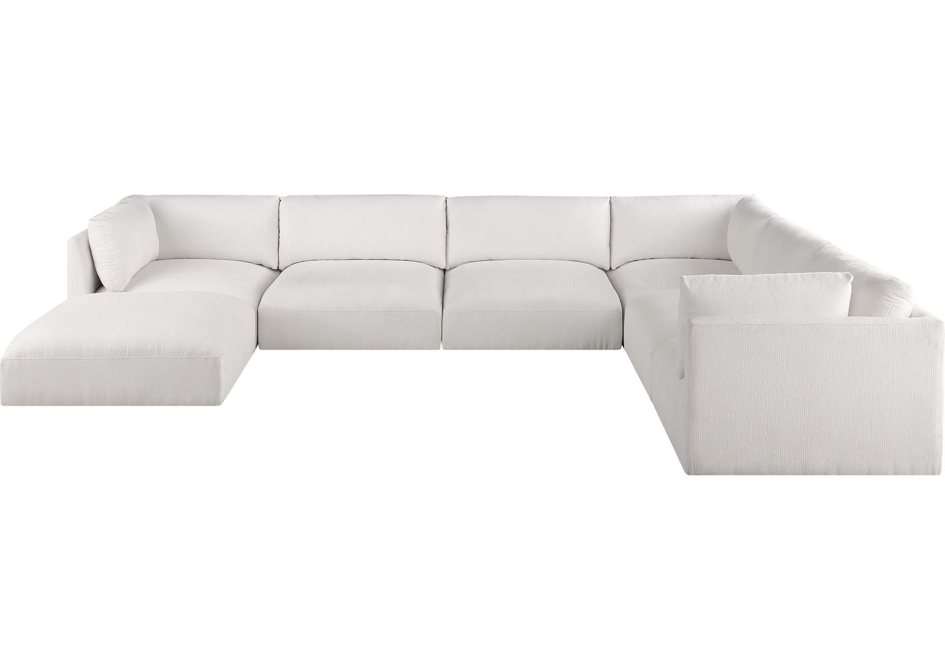 Ease Cream Polyester Fabric Modular Sectional,Meridian Furniture