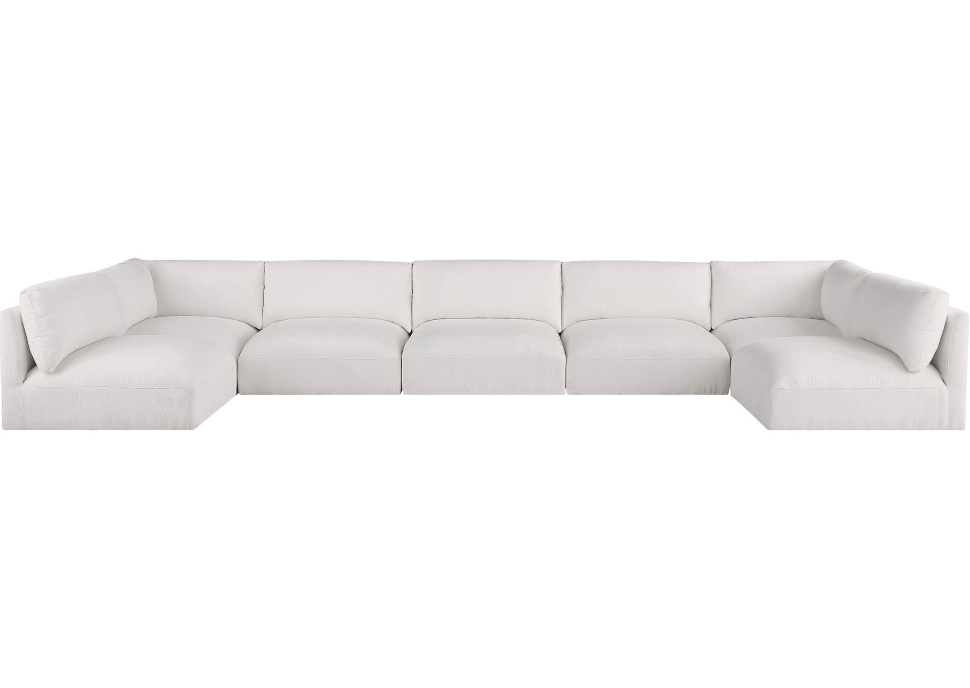 Ease Cream Polyester Fabric Modular Sectional,Meridian Furniture