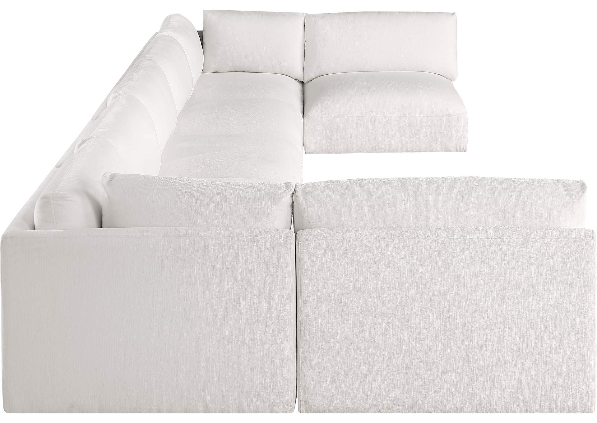 Ease Cream Polyester Fabric Modular Sectional,Meridian Furniture
