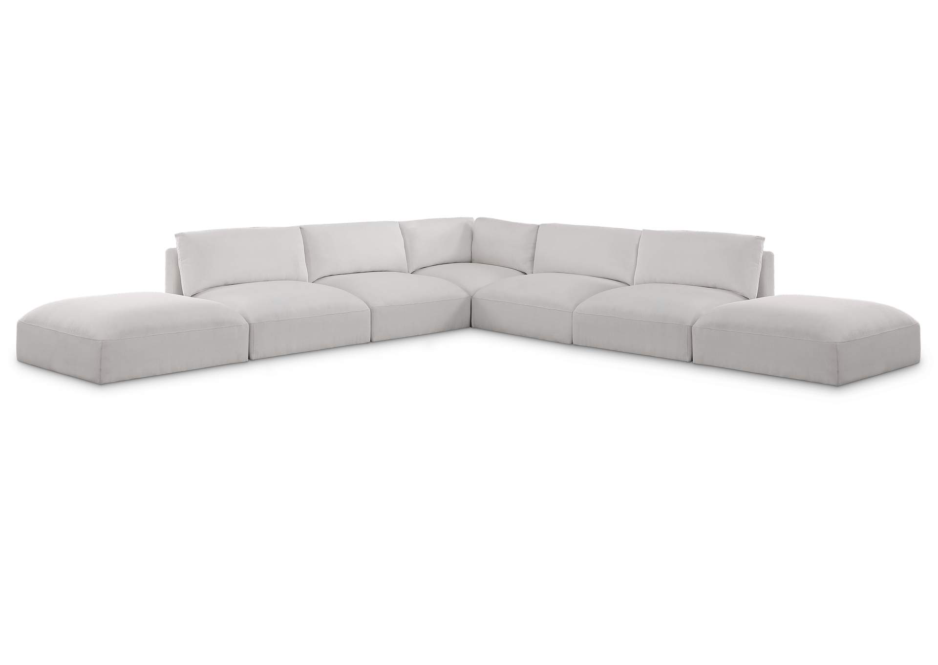 Ease Cream Polyester Fabric Modular Sectional,Meridian Furniture