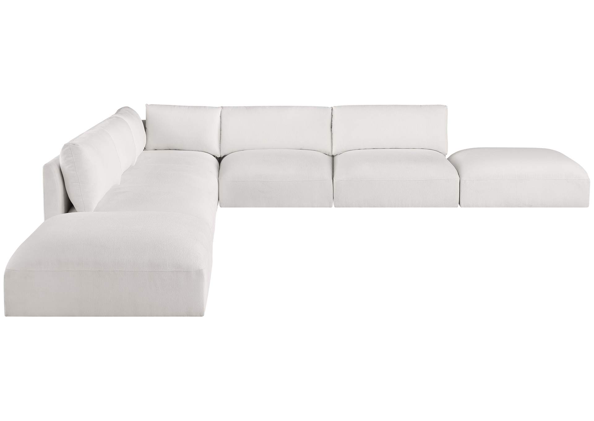 Ease Cream Polyester Fabric Modular Sectional,Meridian Furniture