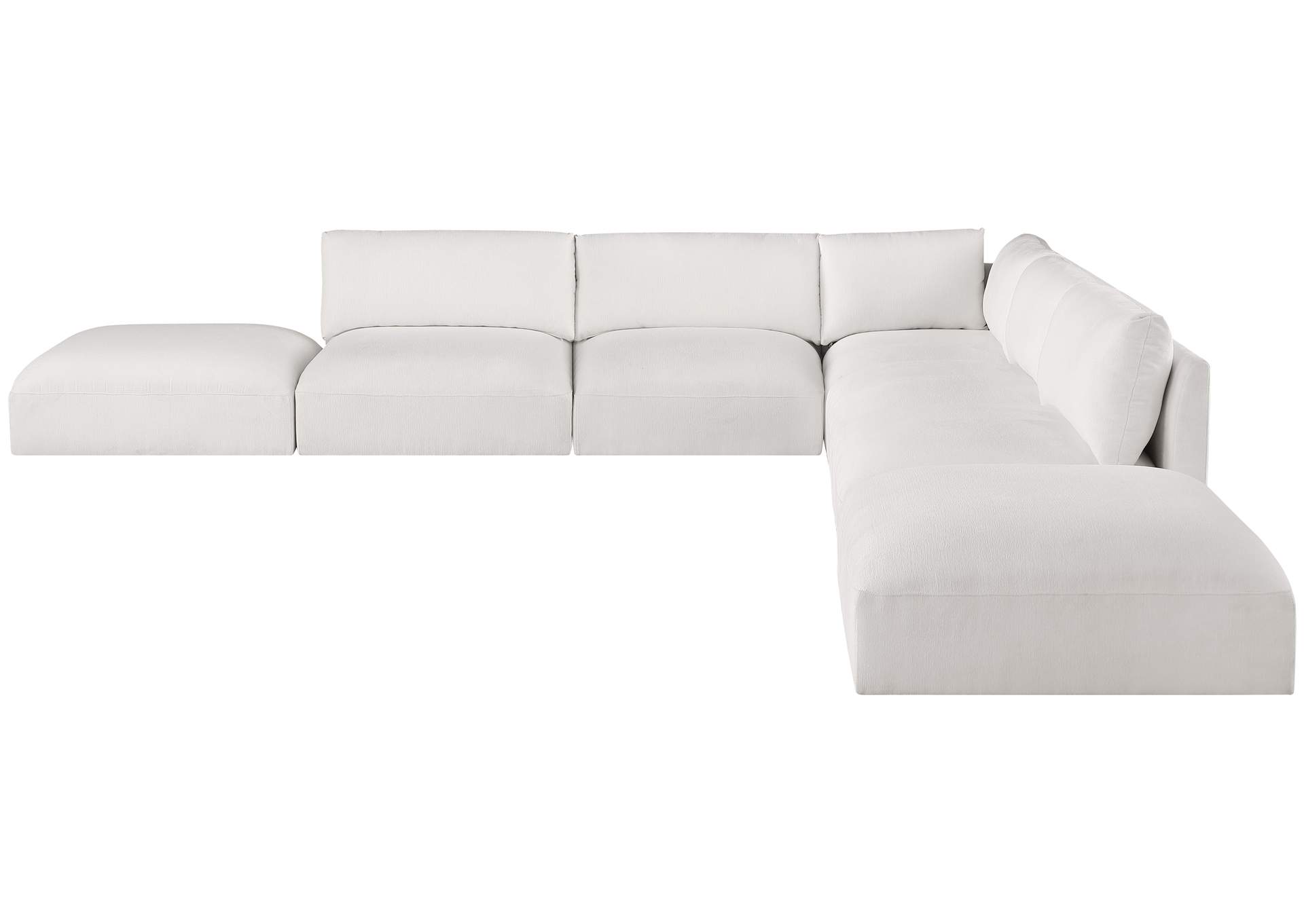 Ease Cream Polyester Fabric Modular Sectional,Meridian Furniture