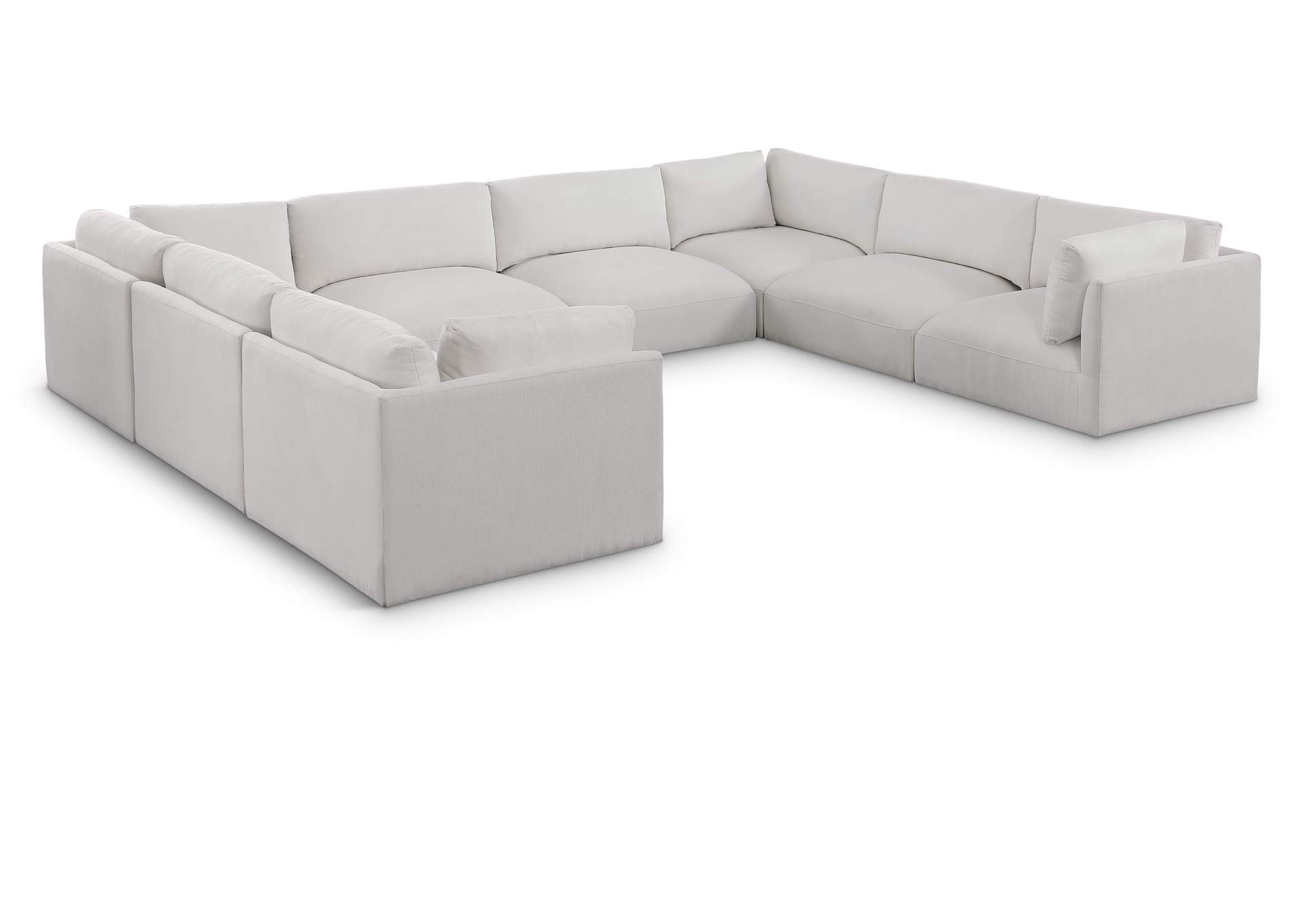 Ease Cream Polyester Fabric Modular Sectional,Meridian Furniture