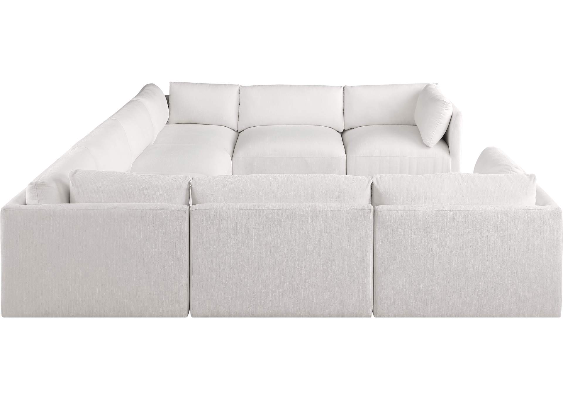 Ease Cream Polyester Fabric Modular Sectional,Meridian Furniture
