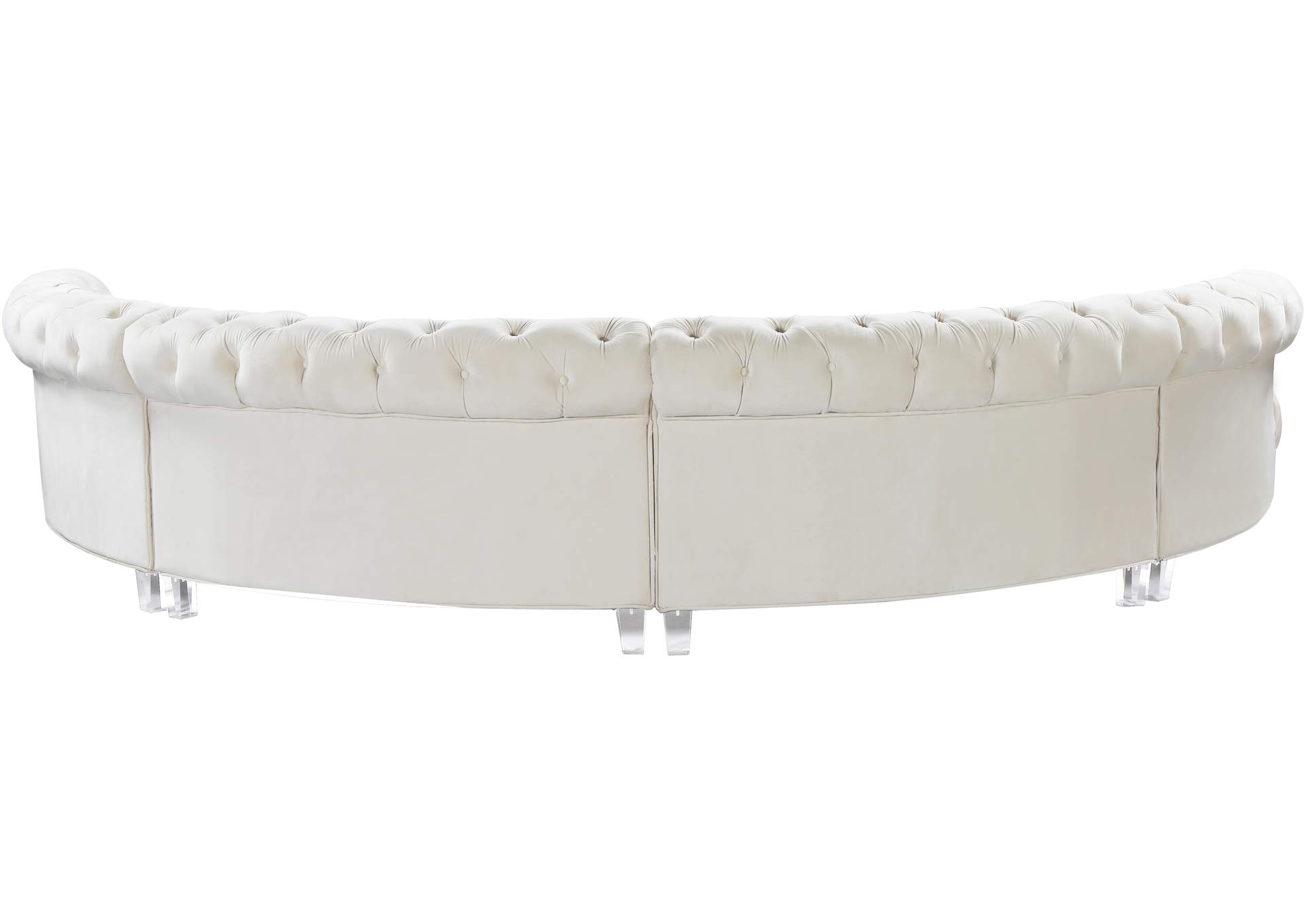 Anabella Cream Velvet 4 Piece Sectional,Meridian Furniture