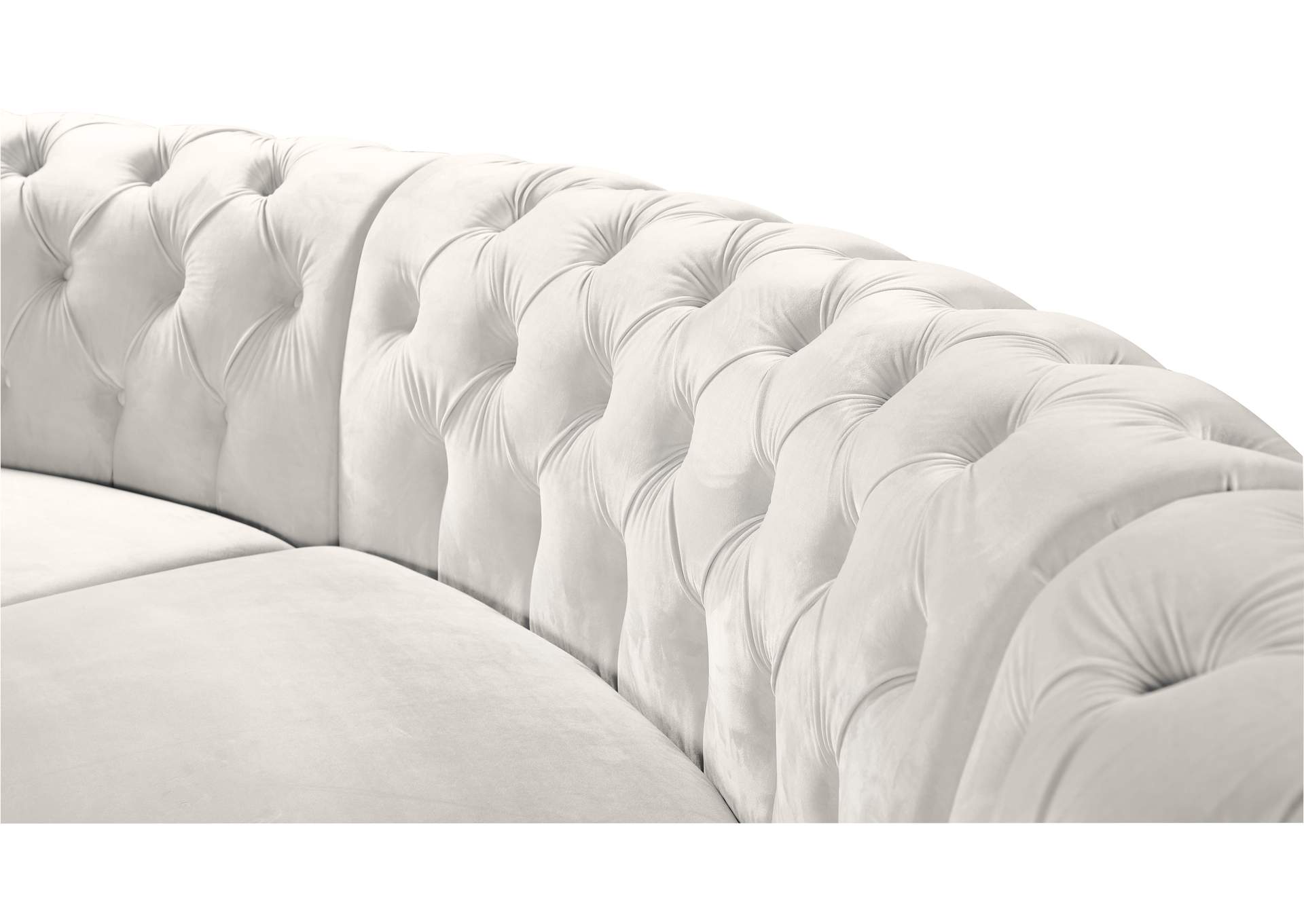 Anabella Cream Velvet 4 Piece Sectional,Meridian Furniture