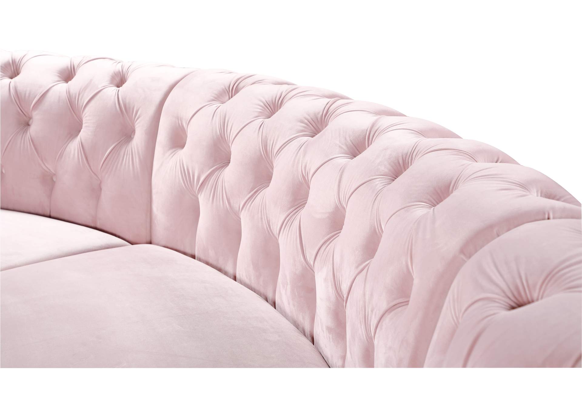 Anabella Pink Velvet 4 Piece Sectional,Meridian Furniture