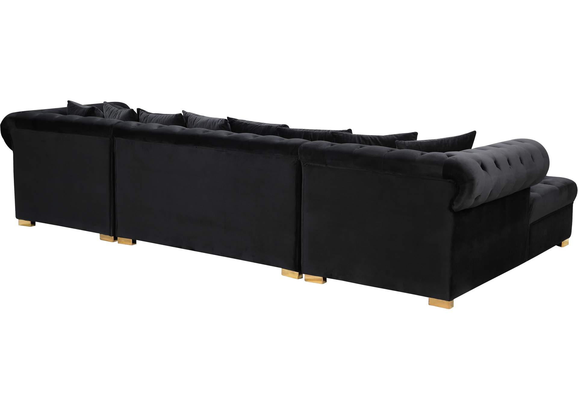 Presley Black Velvet 3 Piece Sectional,Meridian Furniture