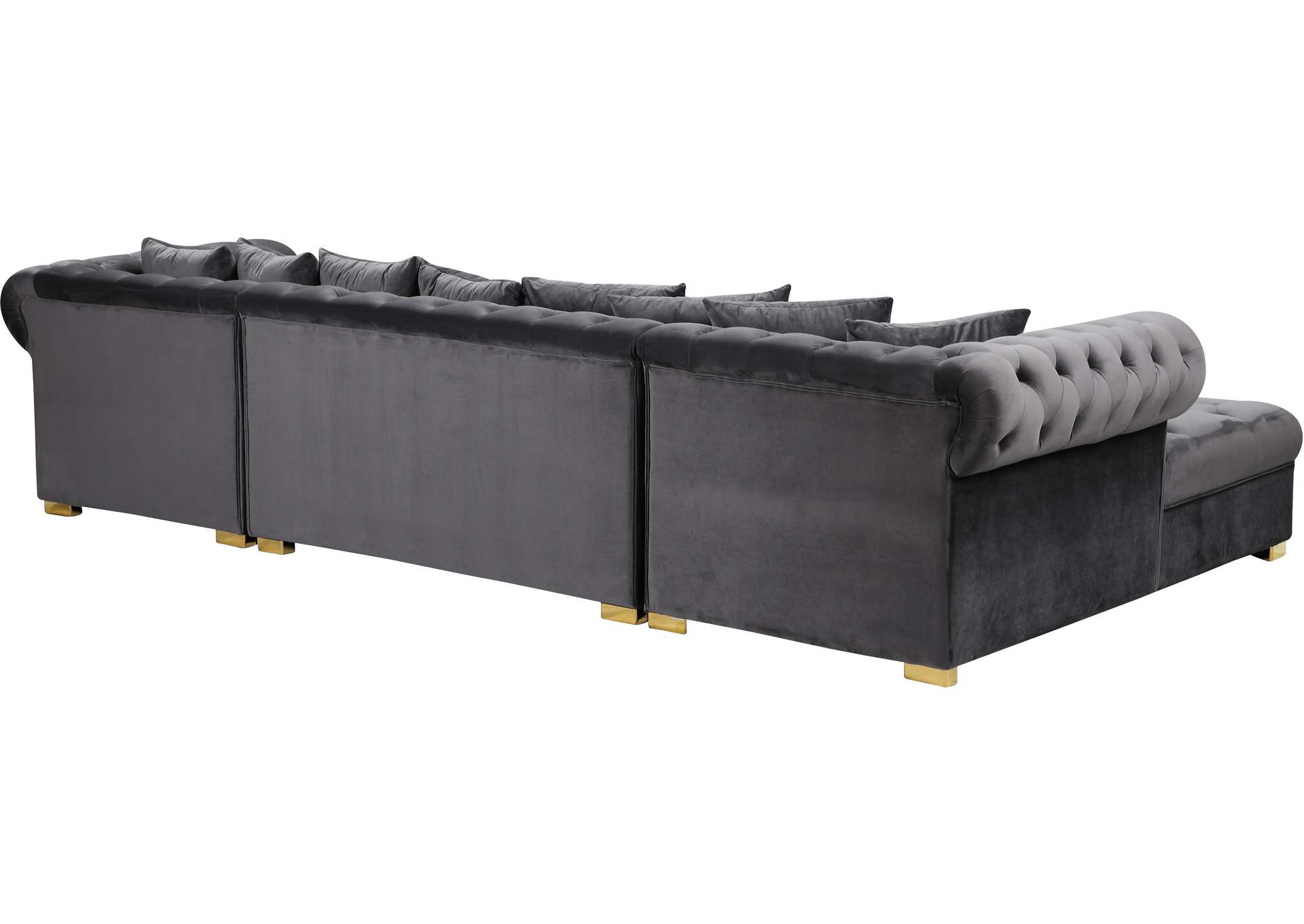 Presley Grey Velvet 3 Piece Sectional,Meridian Furniture