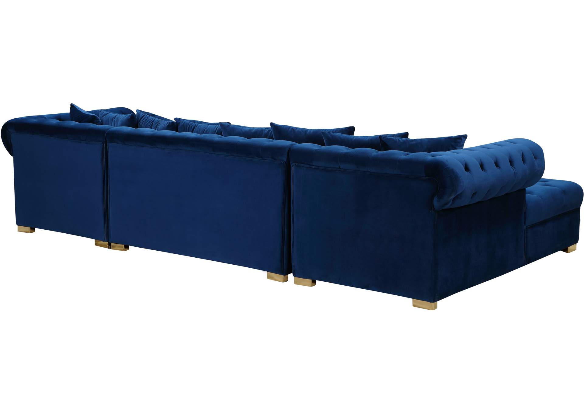 Presley Navy Velvet 3 Piece Sectional,Meridian Furniture