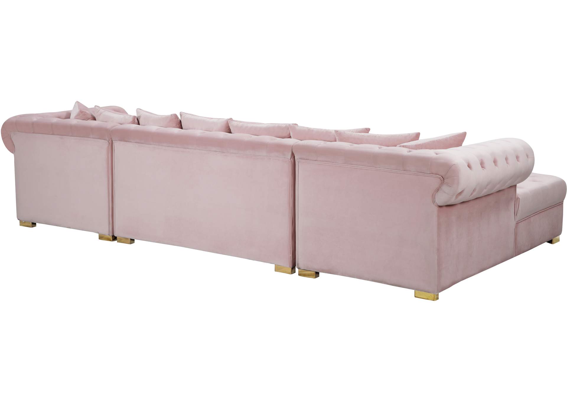 Presley Pink Velvet 3 Piece Sectional,Meridian Furniture