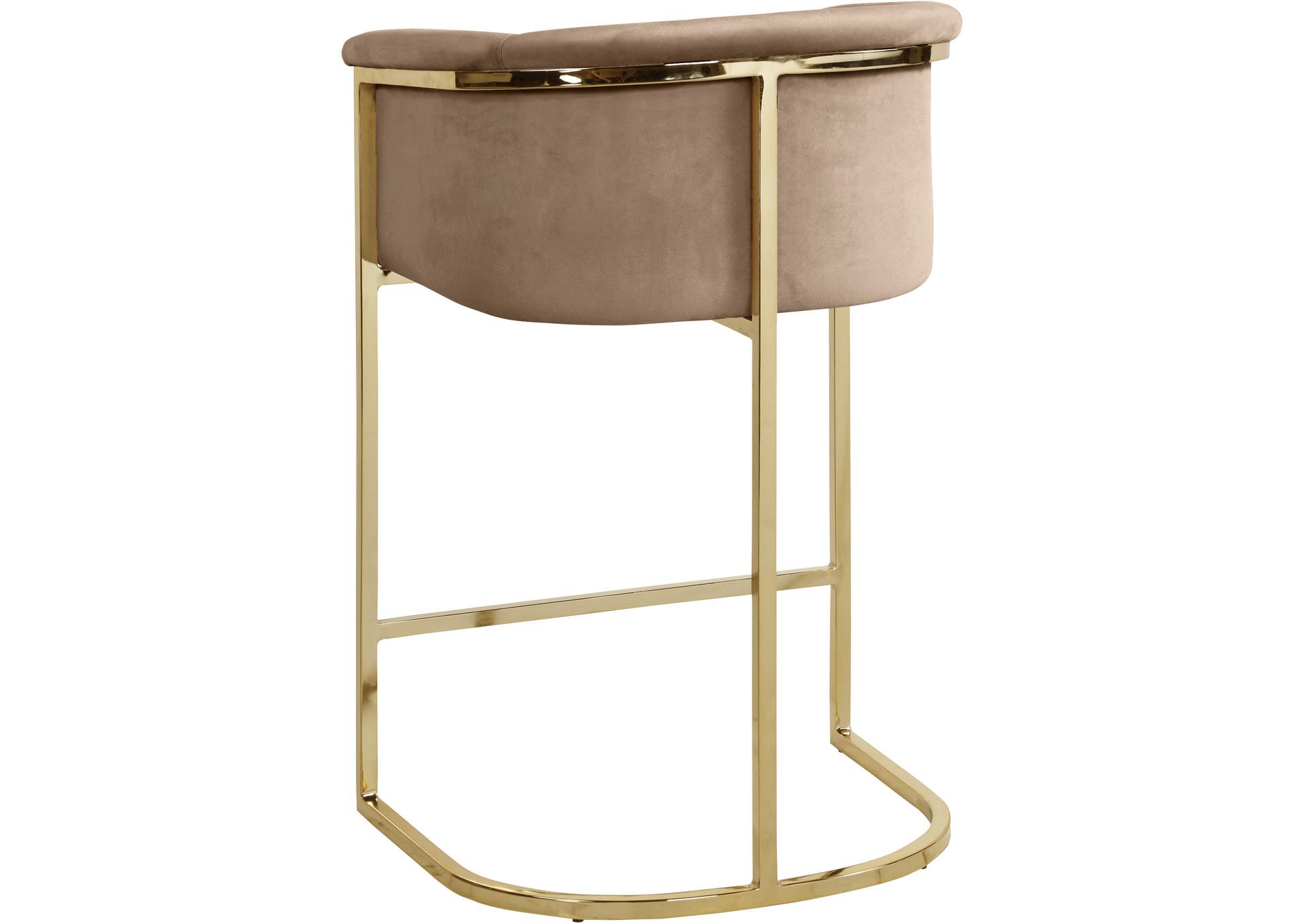 Donatella Beige Velvet Stool,Meridian Furniture