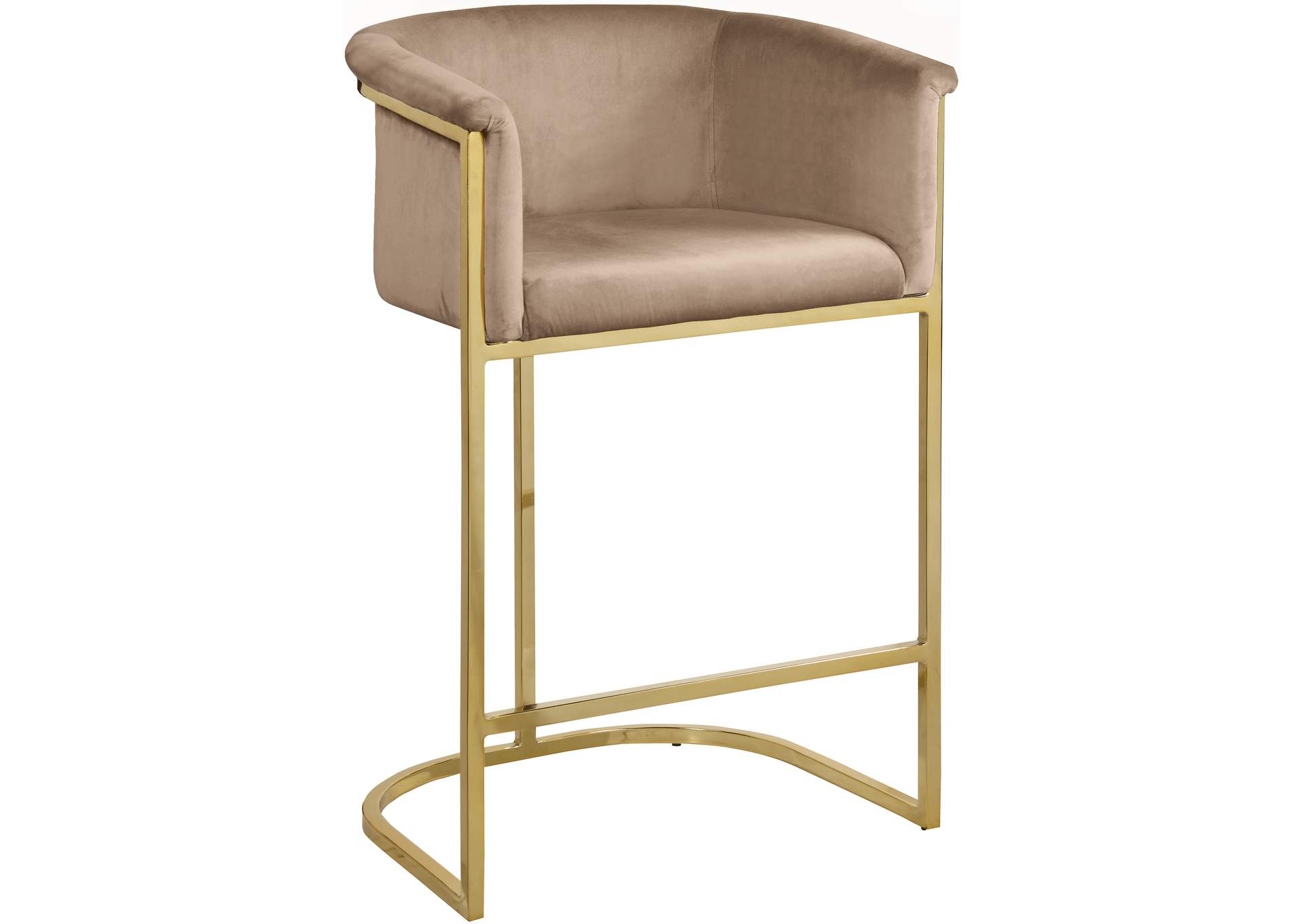 Donatella Beige Velvet Stool,Meridian Furniture