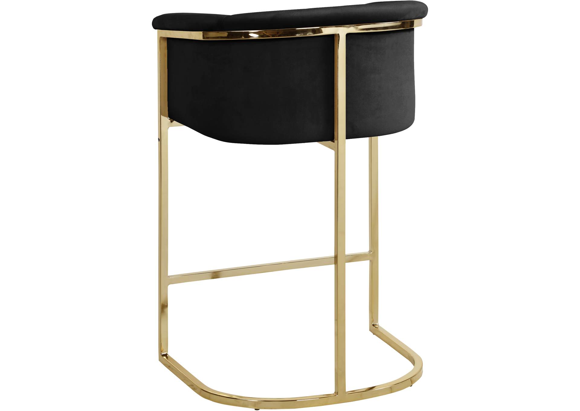 Donatella Black Velvet Stool,Meridian Furniture