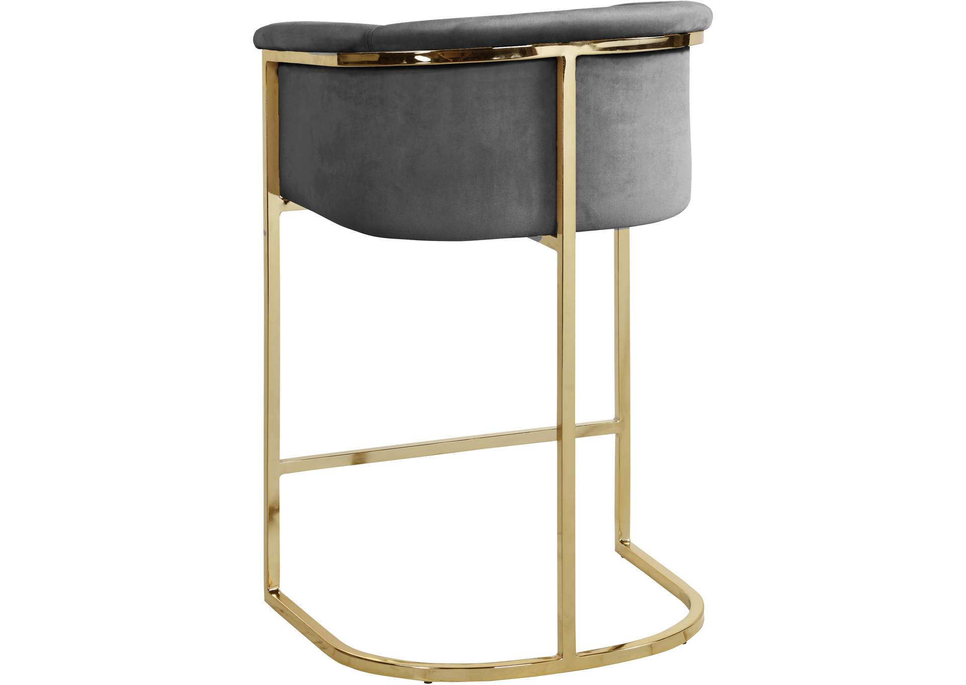 Donatella Grey Velvet Stool,Meridian Furniture