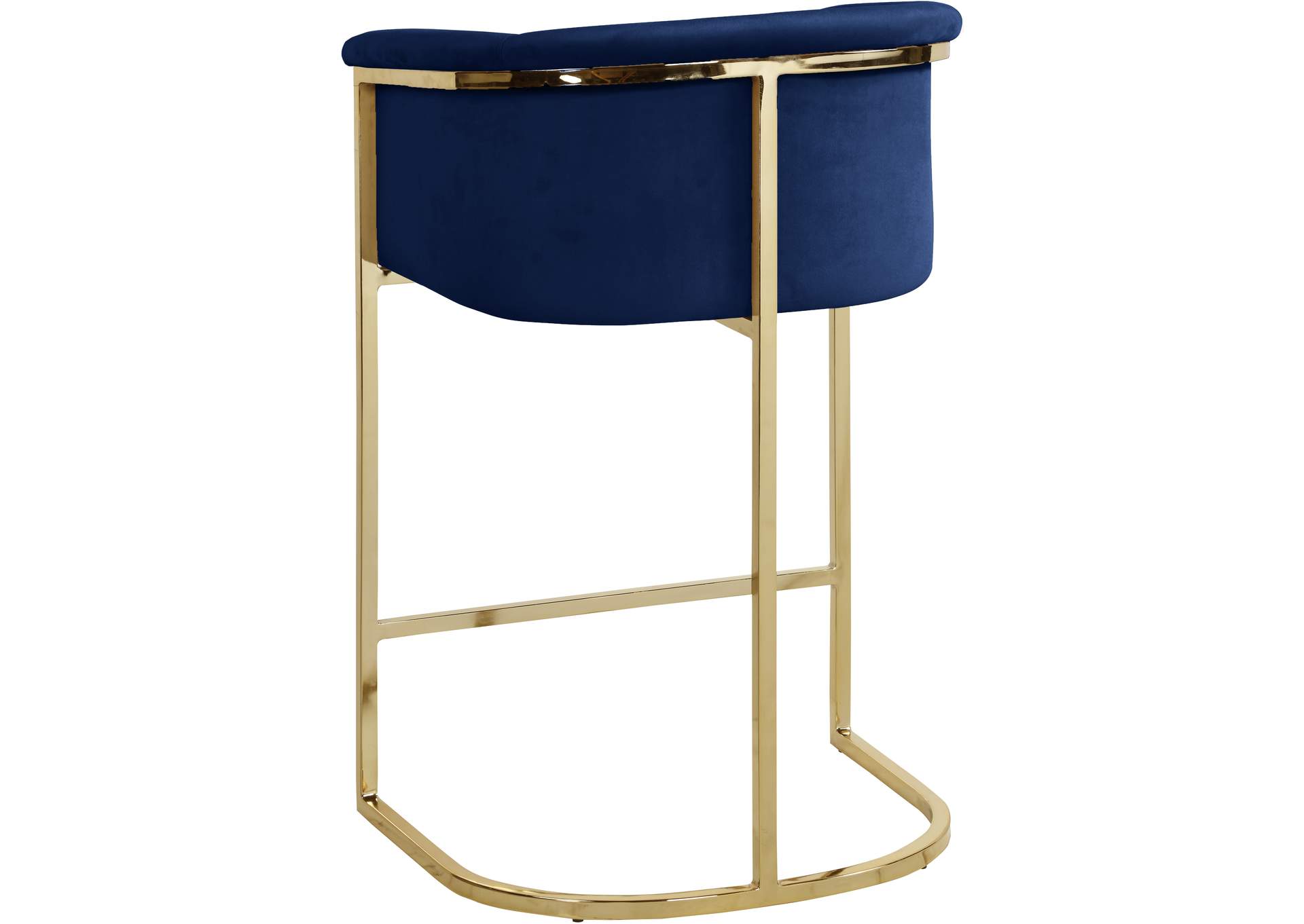 Donatella Navy Velvet Stool,Meridian Furniture