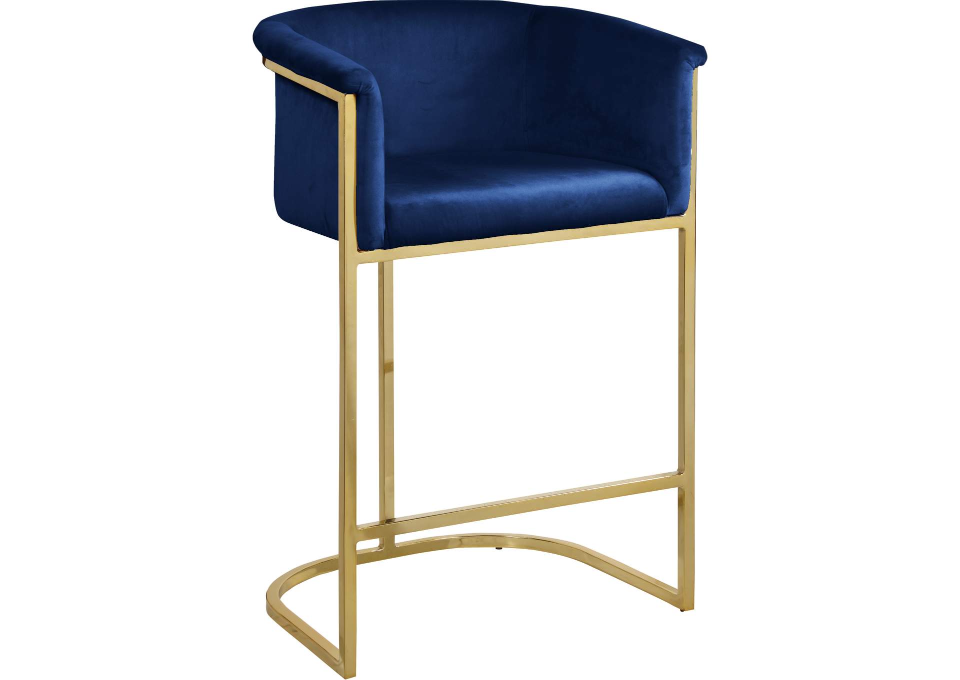 Donatella Navy Velvet Stool,Meridian Furniture