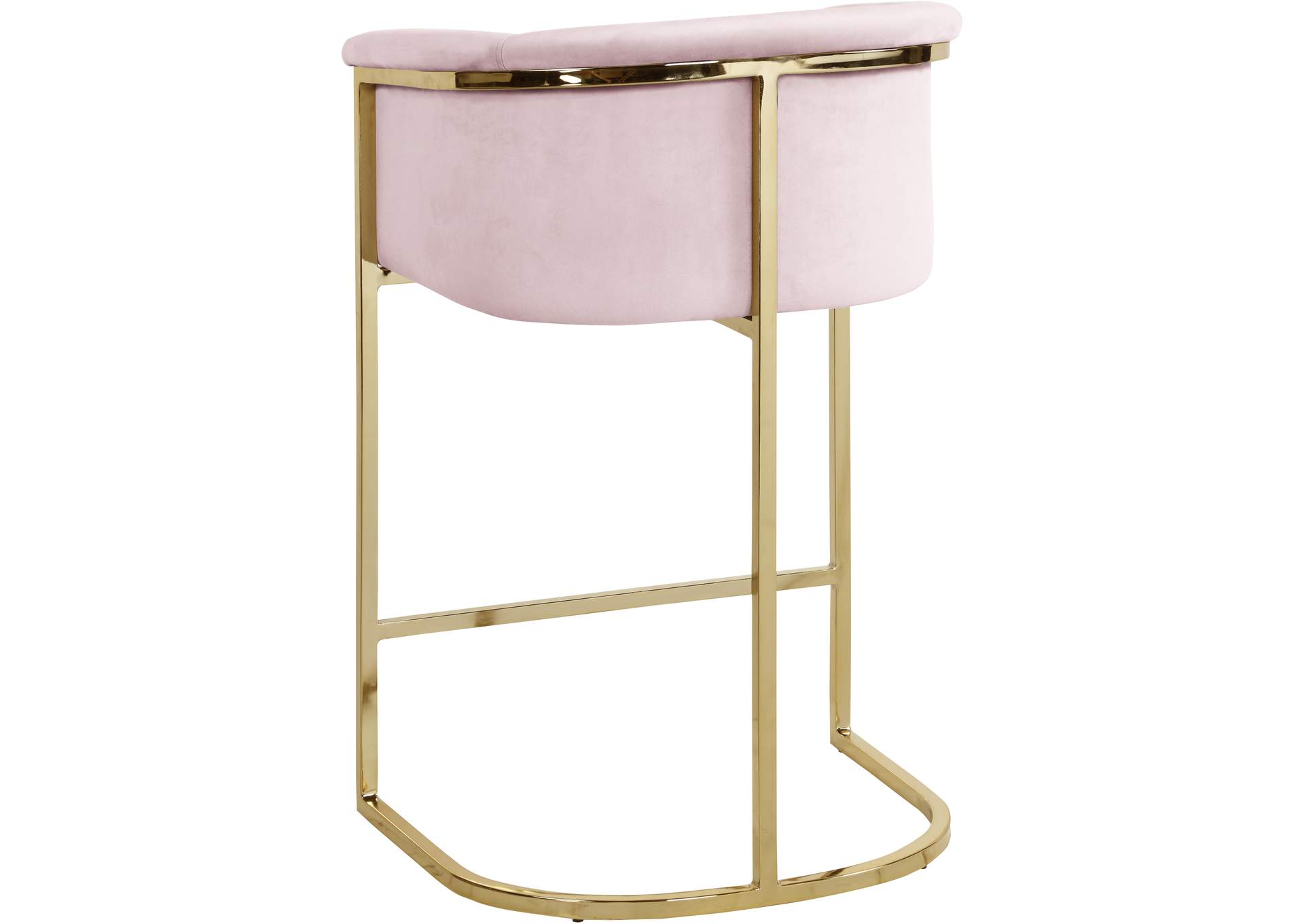 Donatella Pink Velvet Stool,Meridian Furniture