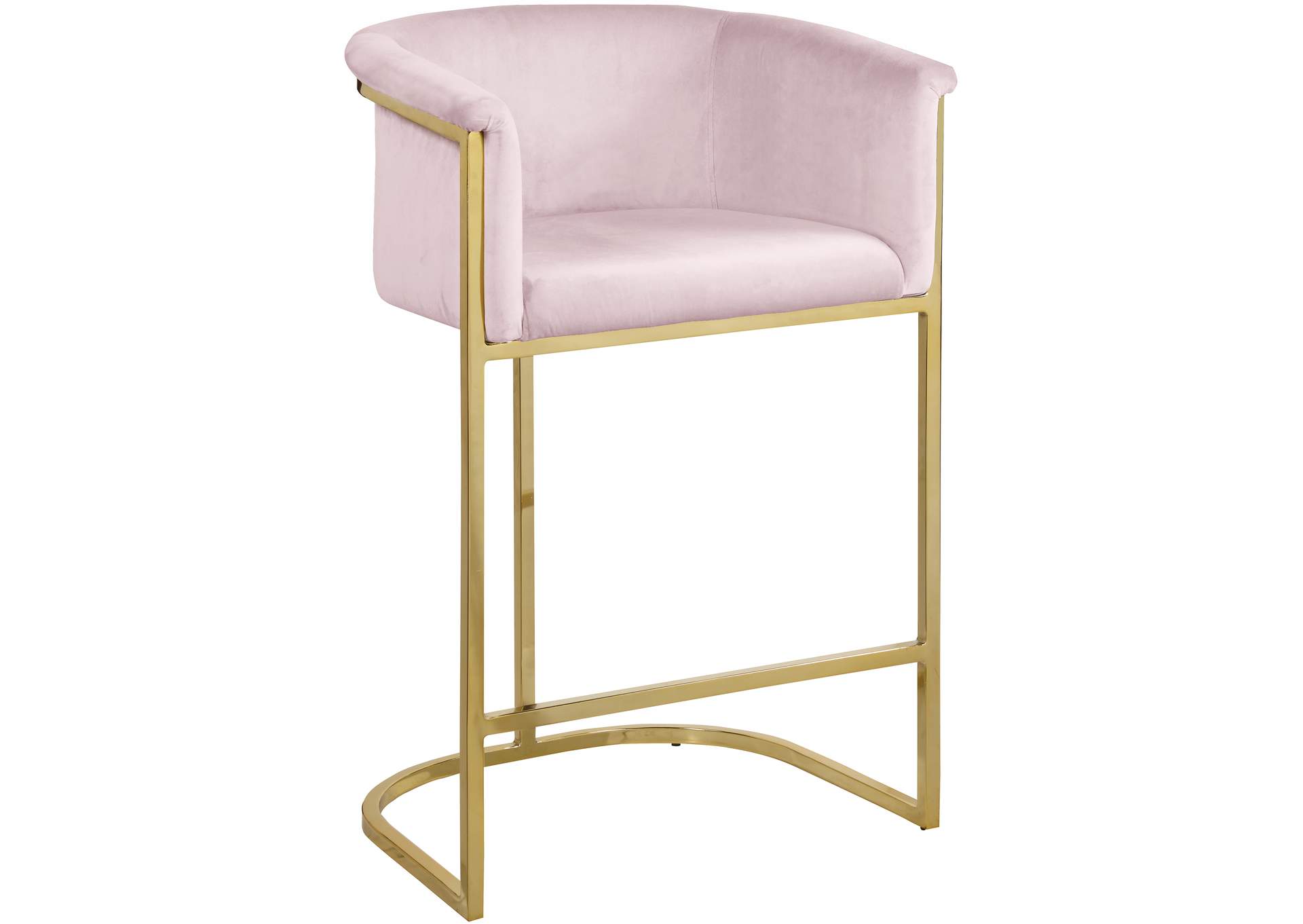 Donatella Pink Velvet Stool,Meridian Furniture