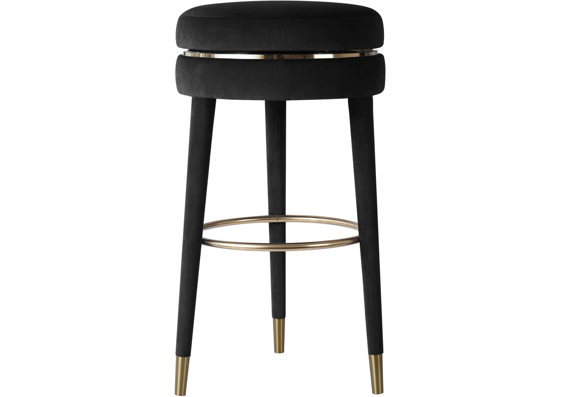 Coral Black Velvet Counter Stool,Meridian Furniture