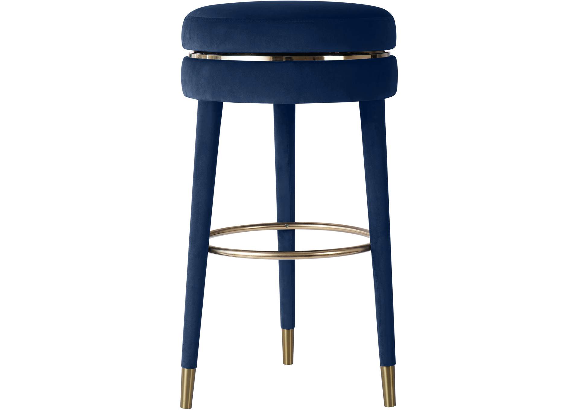 Coral Navy Velvet Counter Stool,Meridian Furniture