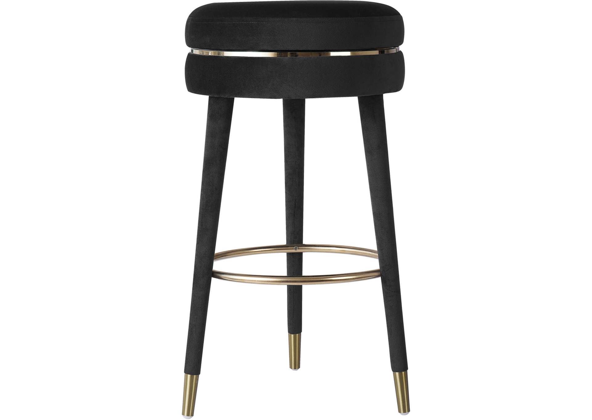 Coral Black Velvet Bar Stool,Meridian Furniture