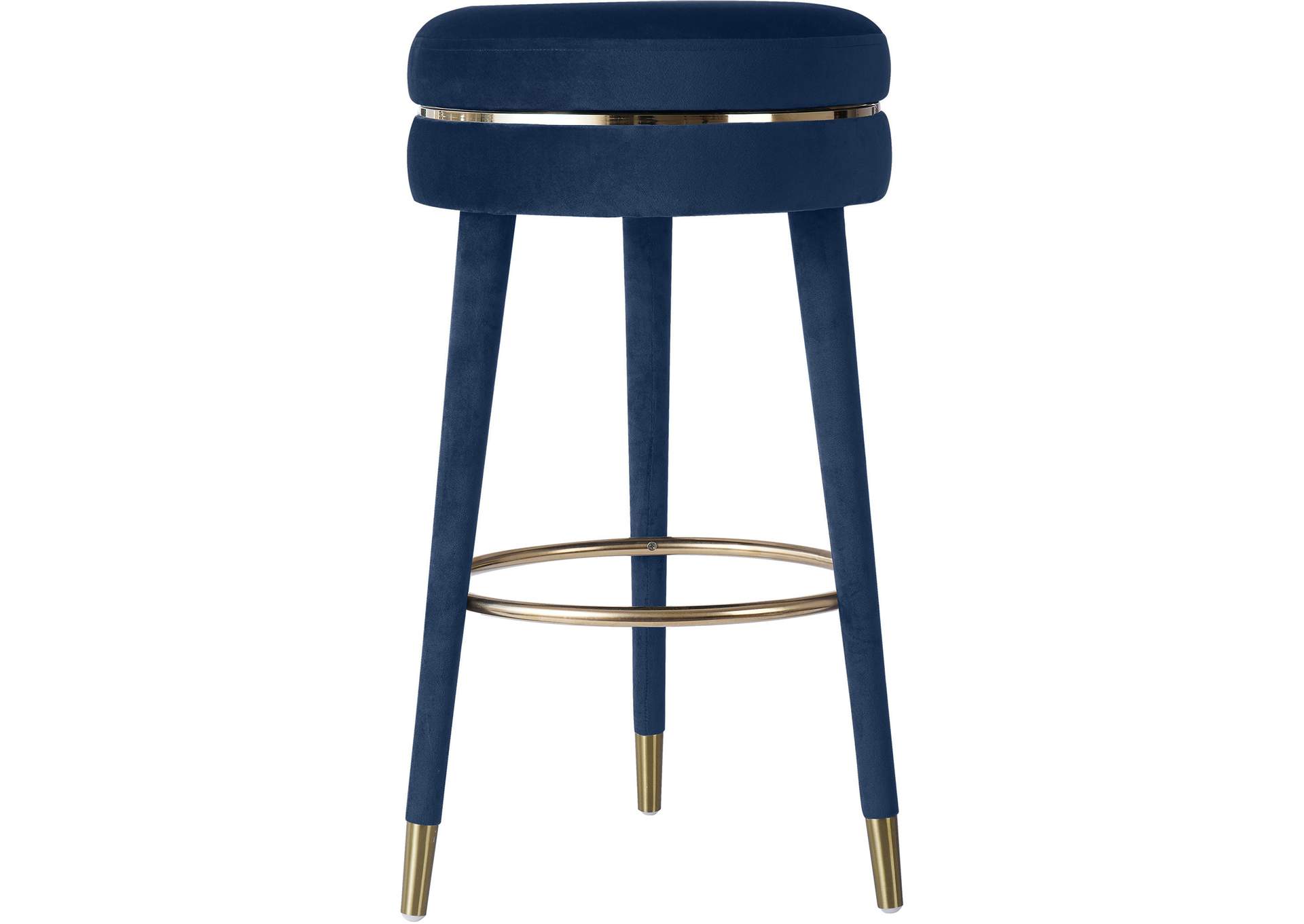 Coral Navy Velvet Bar Stool,Meridian Furniture