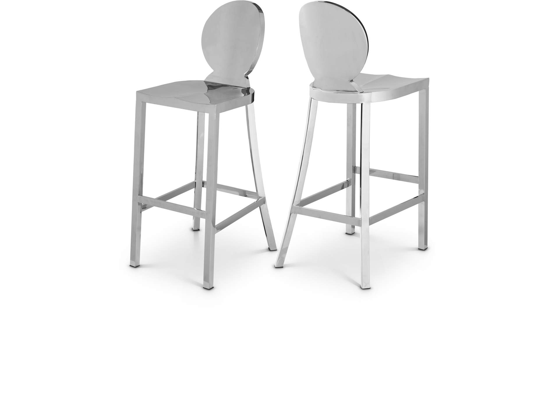 Maddox Chrome Stainless Steel Stool,Meridian Furniture